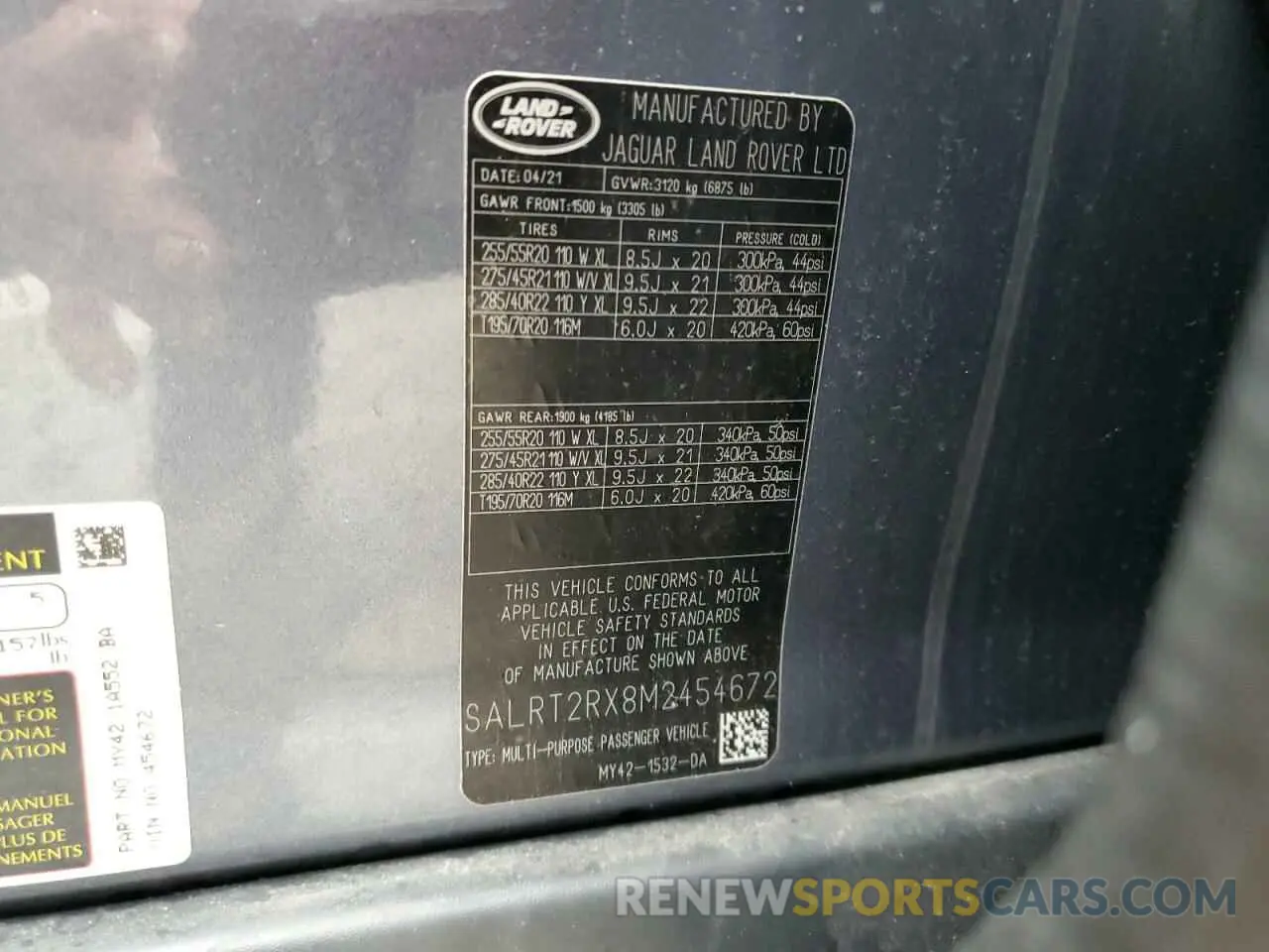 14 Photograph of a damaged car SALRT2RX8M2454672 LAND ROVER DISCOVERY 2021