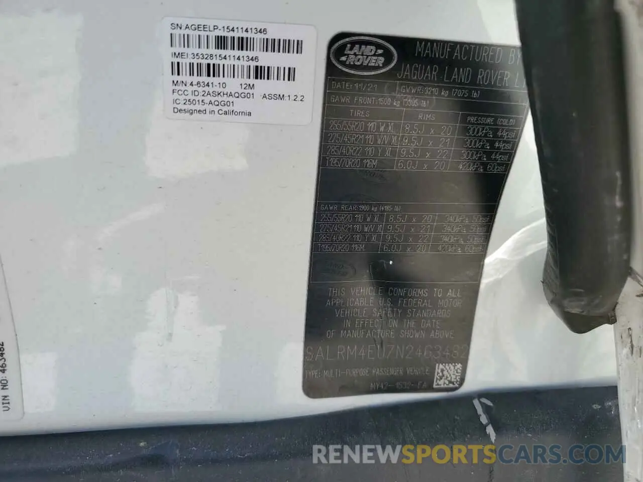 13 Photograph of a damaged car SALRM4EU7N2463482 LAND ROVER DISCOVERY 2022