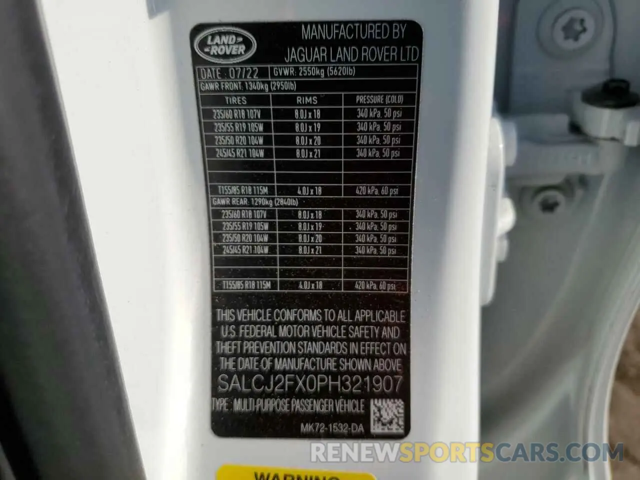 13 Photograph of a damaged car SALCJ2FX0PH321907 LAND ROVER DISCOVERY 2023