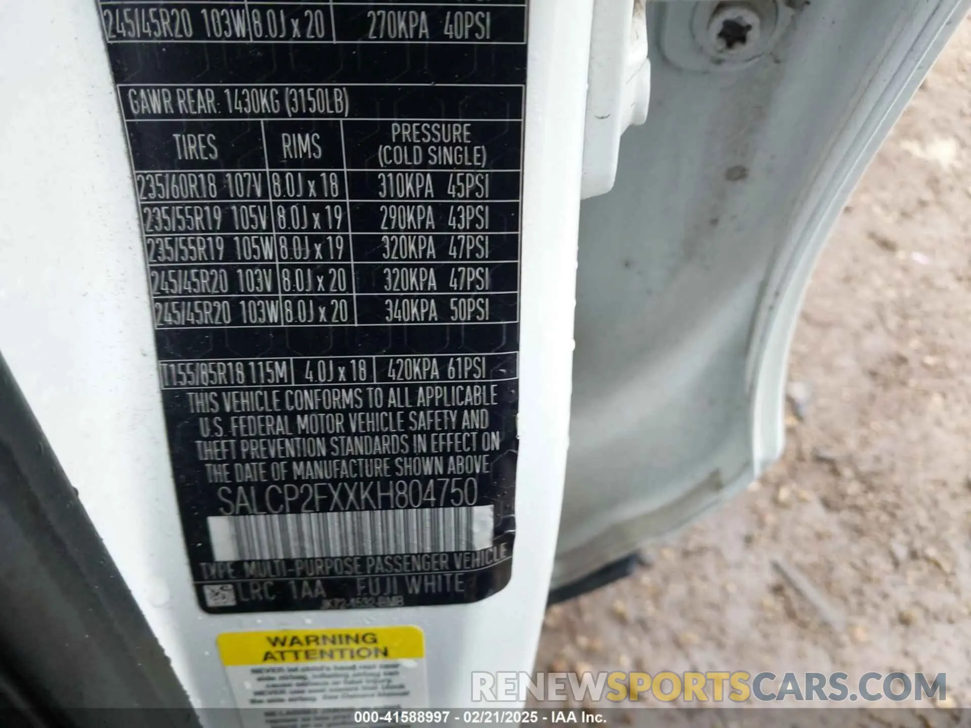 9 Photograph of a damaged car SALCP2FXXKH804750 LAND ROVER DISCOVERY SPORT 2019