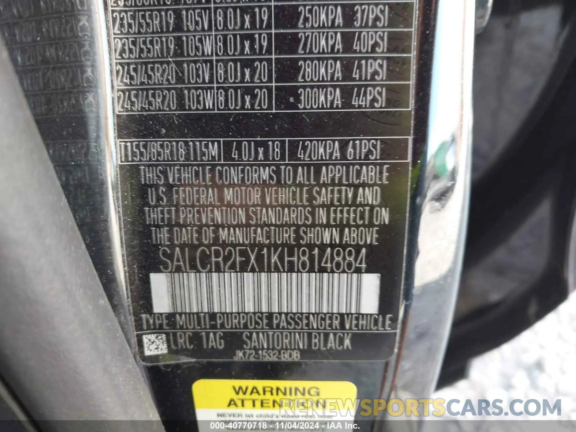 9 Photograph of a damaged car SALCR2FX1KH814884 LAND ROVER DISCOVERY SPORT 2019