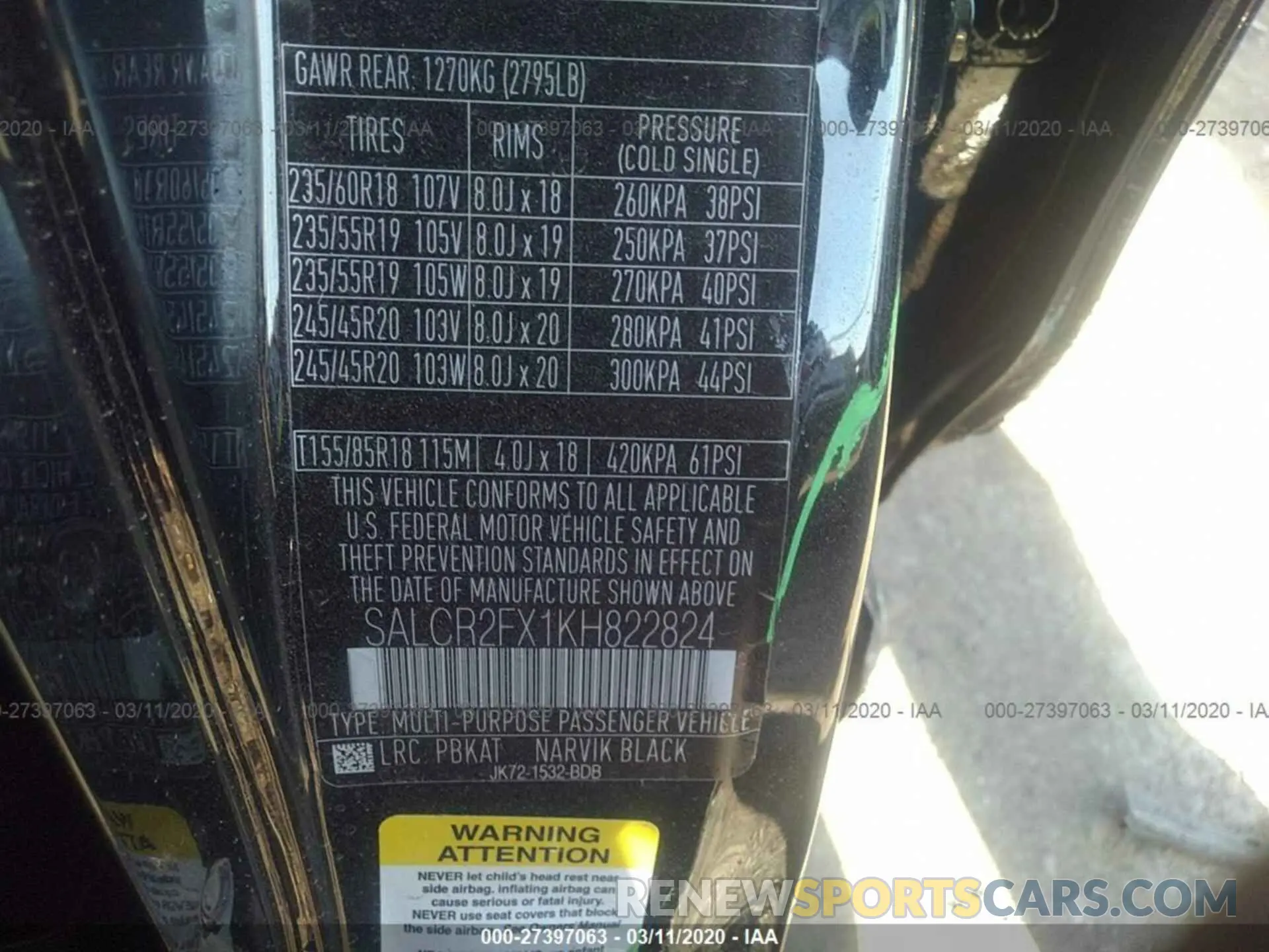9 Photograph of a damaged car SALCR2FX1KH822824 LAND ROVER DISCOVERY SPORT 2019