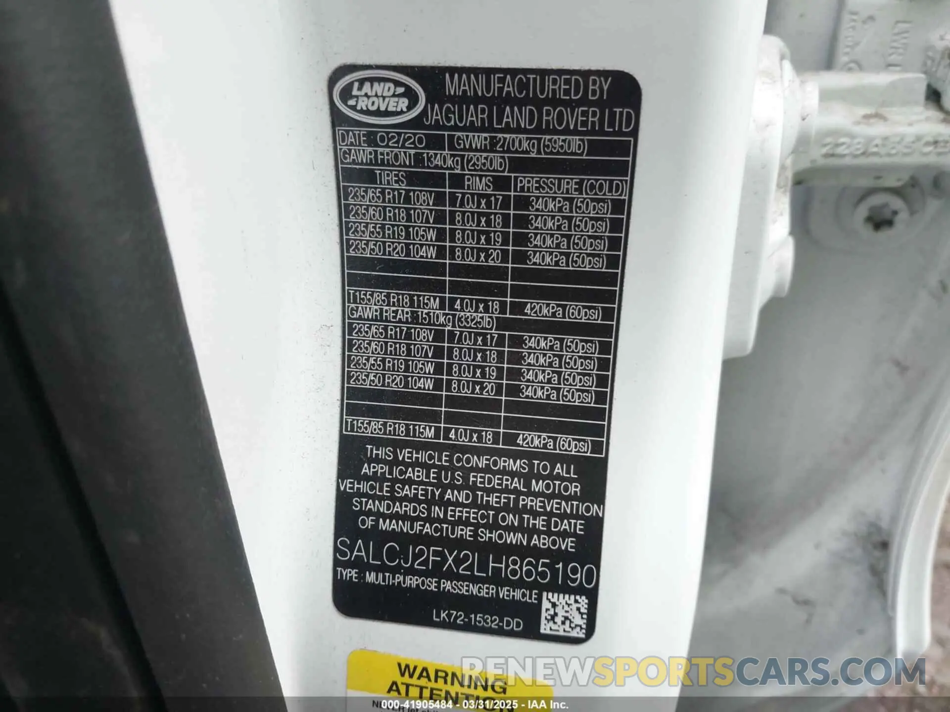 9 Photograph of a damaged car SALCJ2FX2LH865190 LAND ROVER DISCOVERY SPORT 2020
