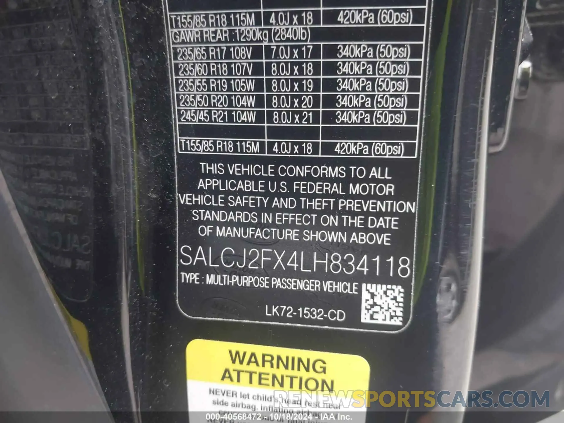 9 Photograph of a damaged car SALCJ2FX4LH834118 LAND ROVER DISCOVERY SPORT 2020
