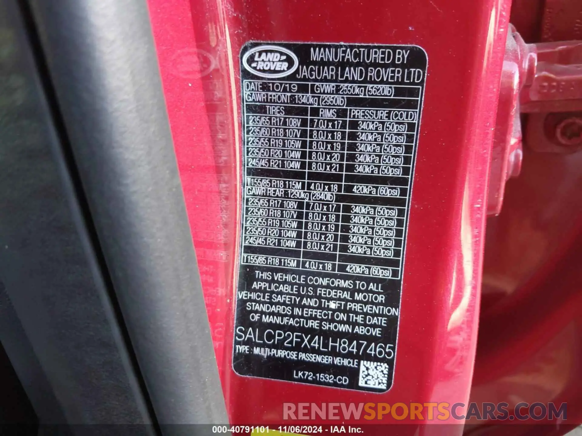 9 Photograph of a damaged car SALCP2FX4LH847465 LAND ROVER DISCOVERY SPORT 2020