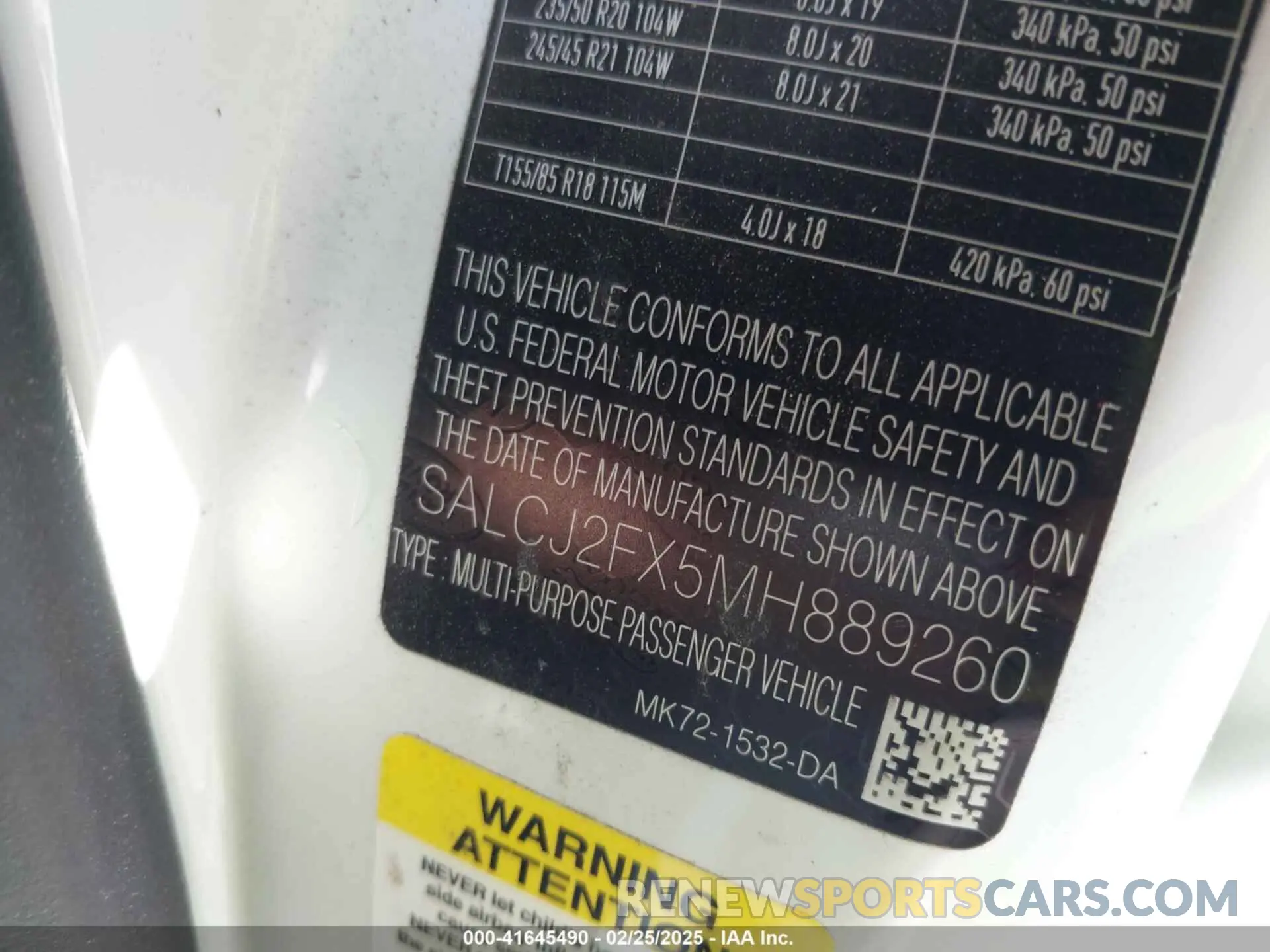 9 Photograph of a damaged car SALCJ2FX5MH889260 LAND ROVER DISCOVERY SPORT 2021