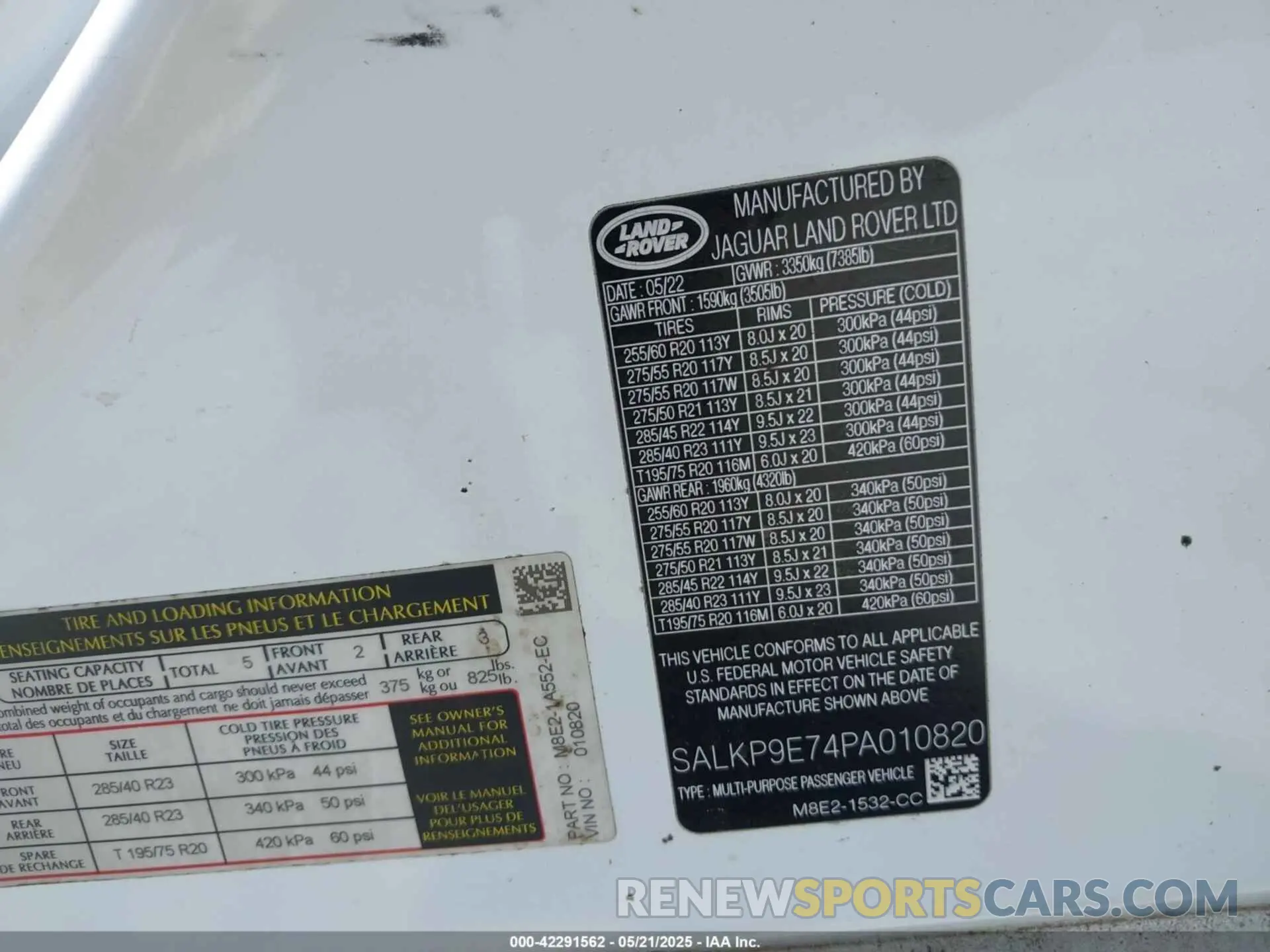 9 Photograph of a damaged car SALKPBE75PA046989 LAND ROVER RANGE ROVER 2023