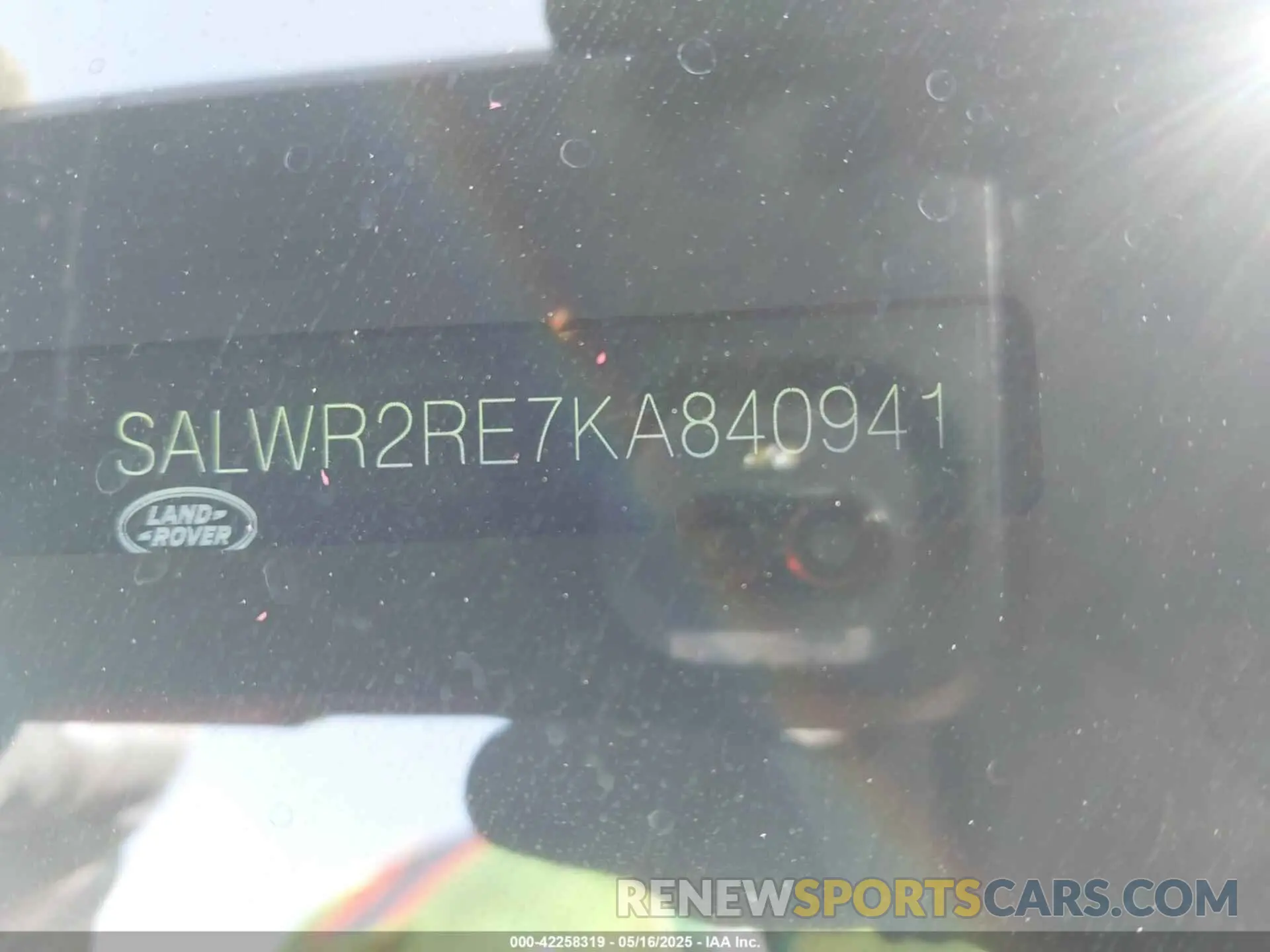 9 Photograph of a damaged car SALWR2RE7KA840941 LAND ROVER RANGE ROVER SPORT 2019
