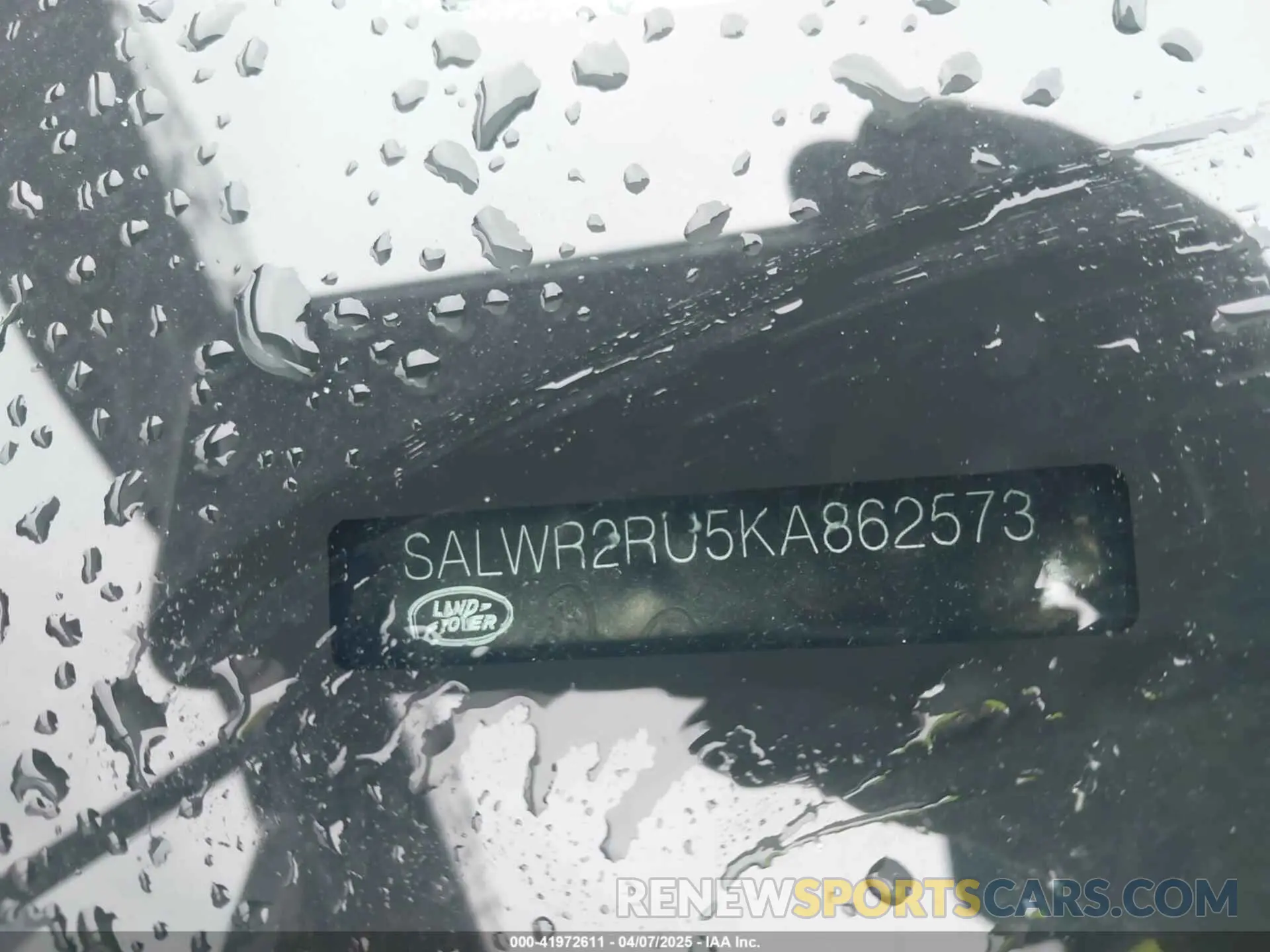 9 Photograph of a damaged car SALWR2RU5KA862573 LAND ROVER RANGE ROVER SPORT 2019
