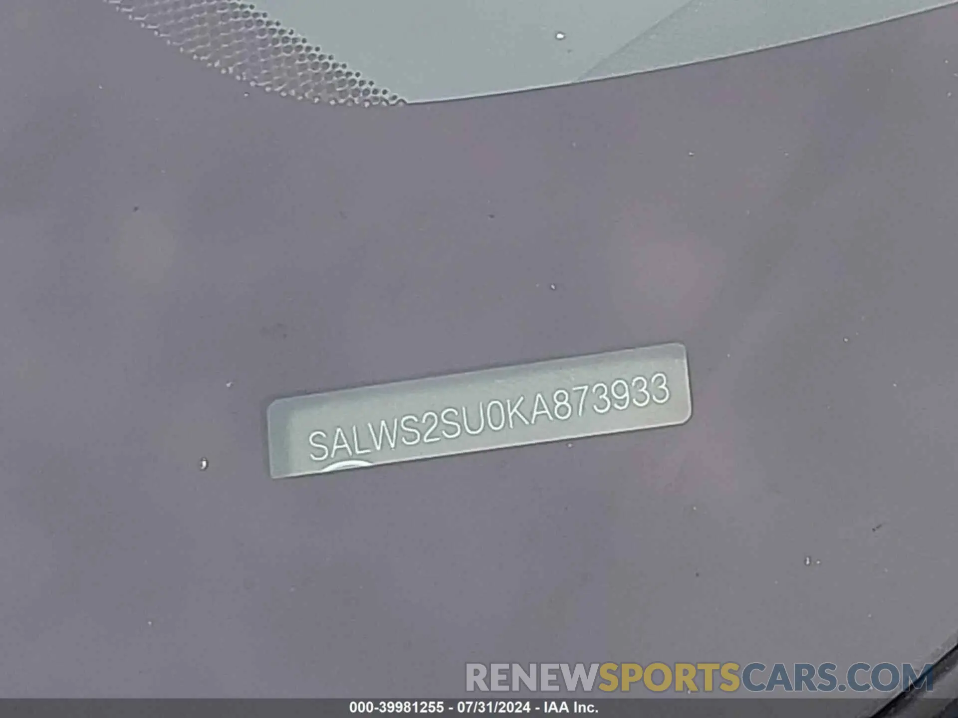 9 Photograph of a damaged car SALWS2SU0KA873933 LAND ROVER RANGE ROVER SPORT 2019