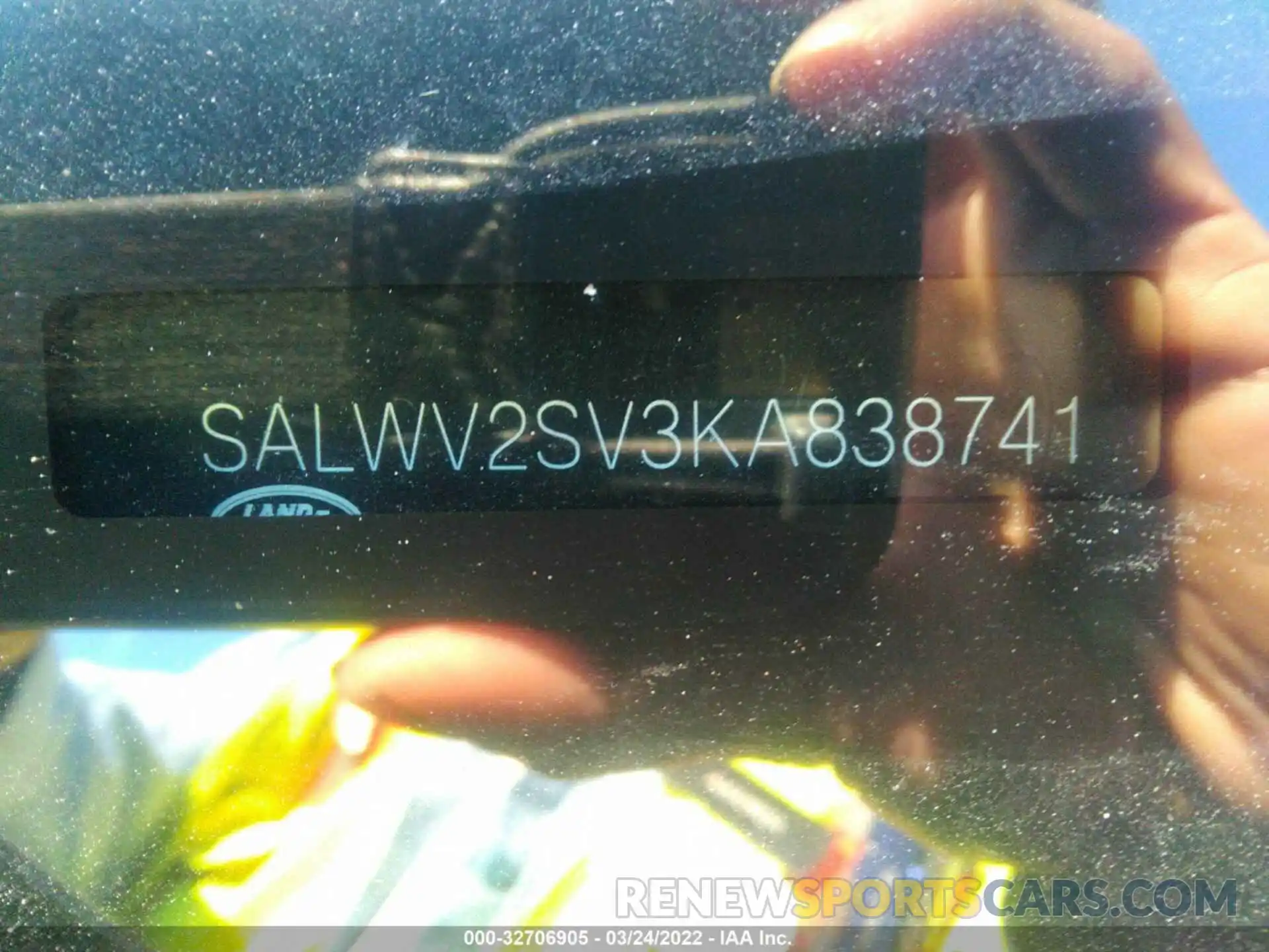 9 Photograph of a damaged car SALWV2SV3KA838741 LAND ROVER RANGE ROVER SPORT 2019