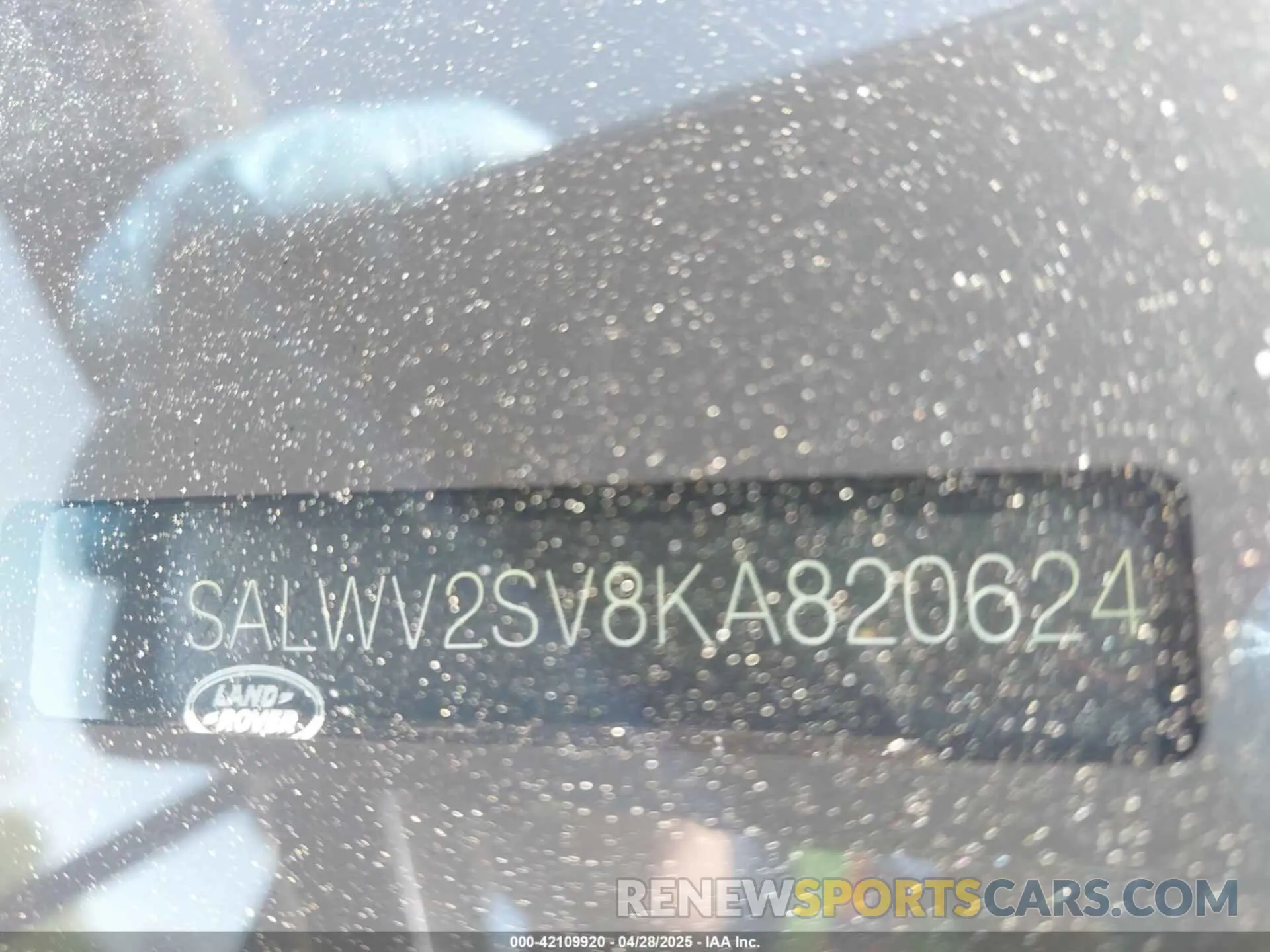 9 Photograph of a damaged car SALWV2SV8KA820624 LAND ROVER RANGE ROVER SPORT 2019
