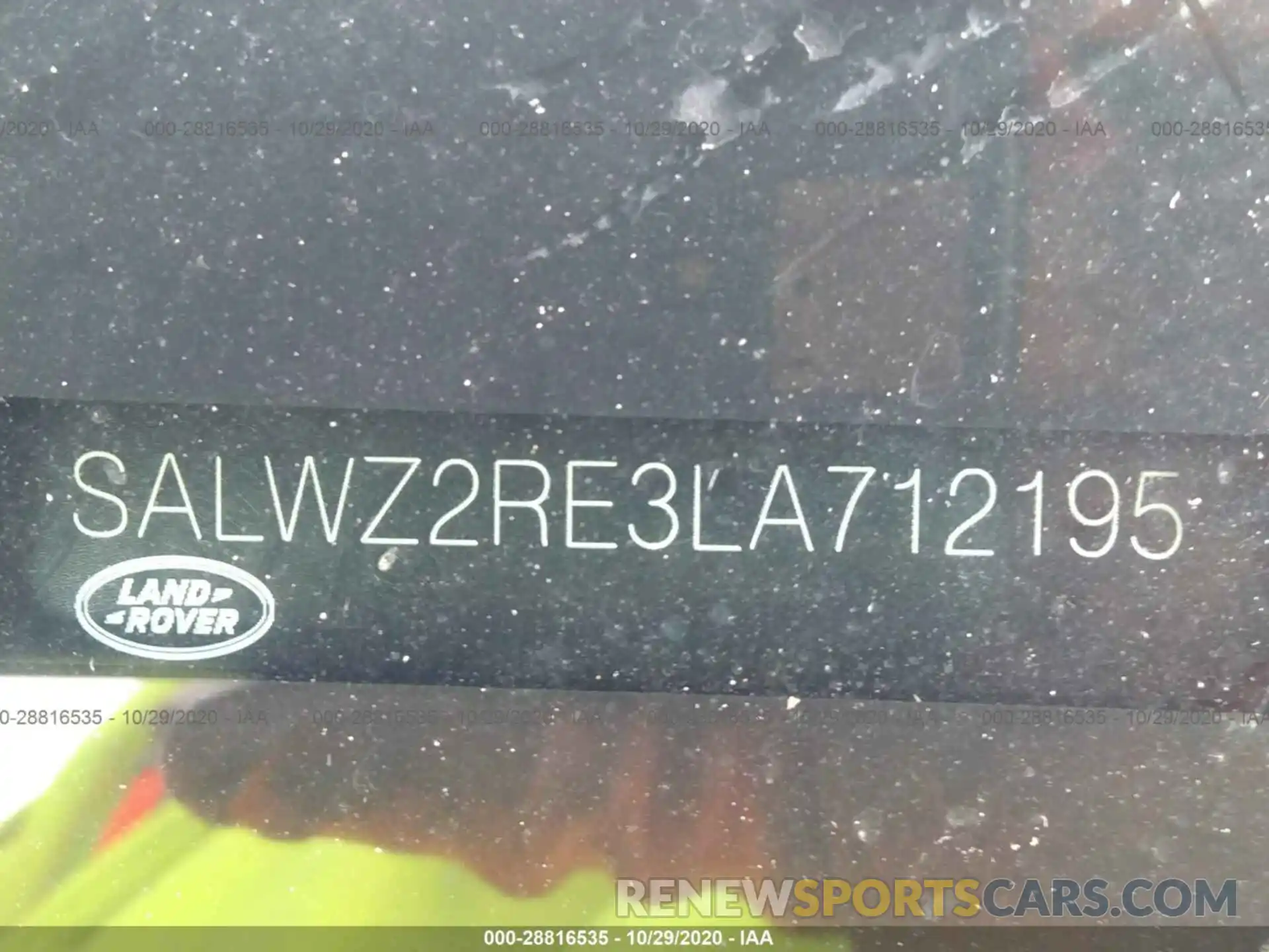 9 Photograph of a damaged car SALWZ2RE3LA712195 LAND ROVER RANGE ROVER SPORT 2020