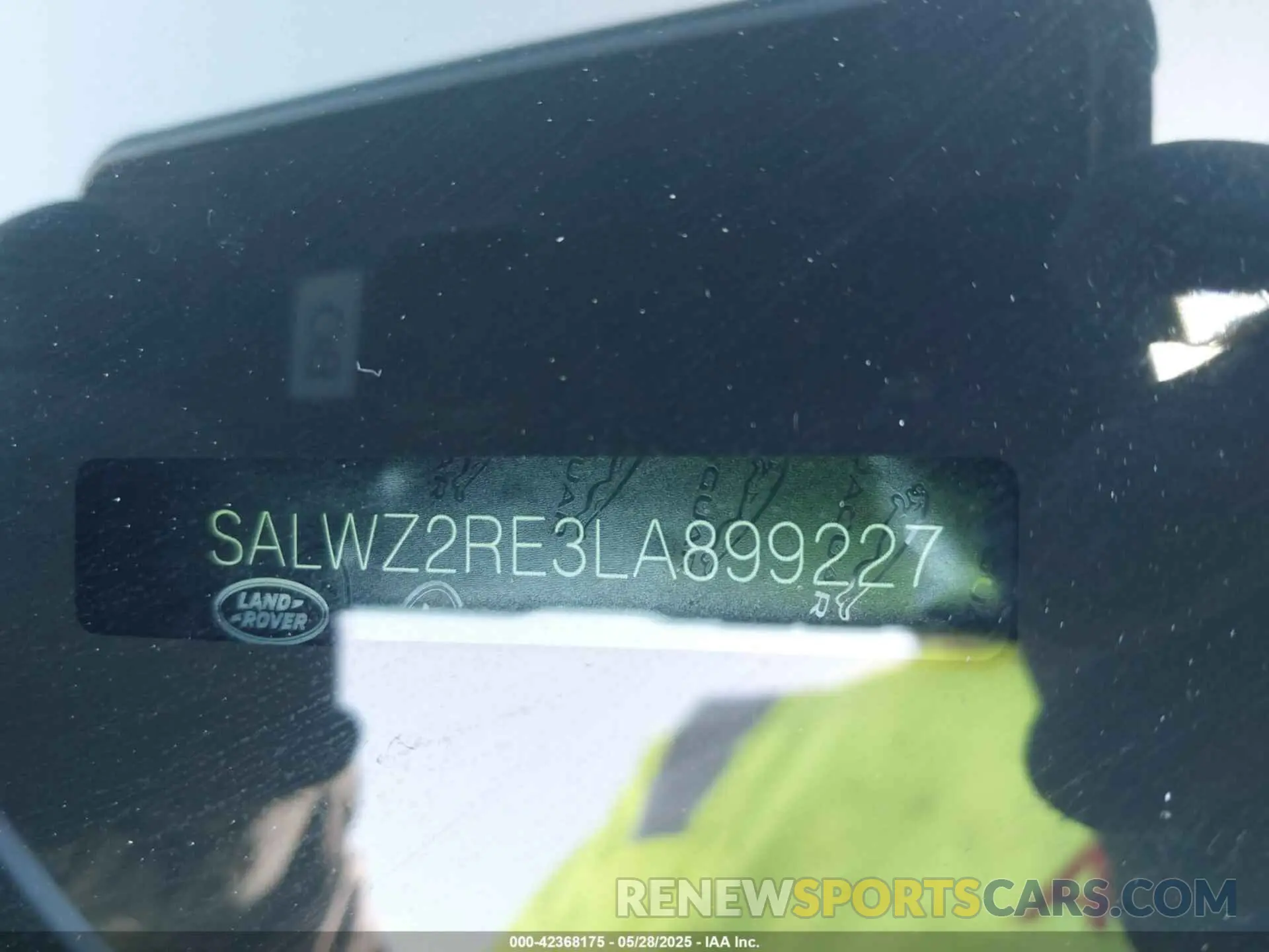 9 Photograph of a damaged car SALWZ2RE3LA899227 LAND ROVER RANGE ROVER SPORT 2020
