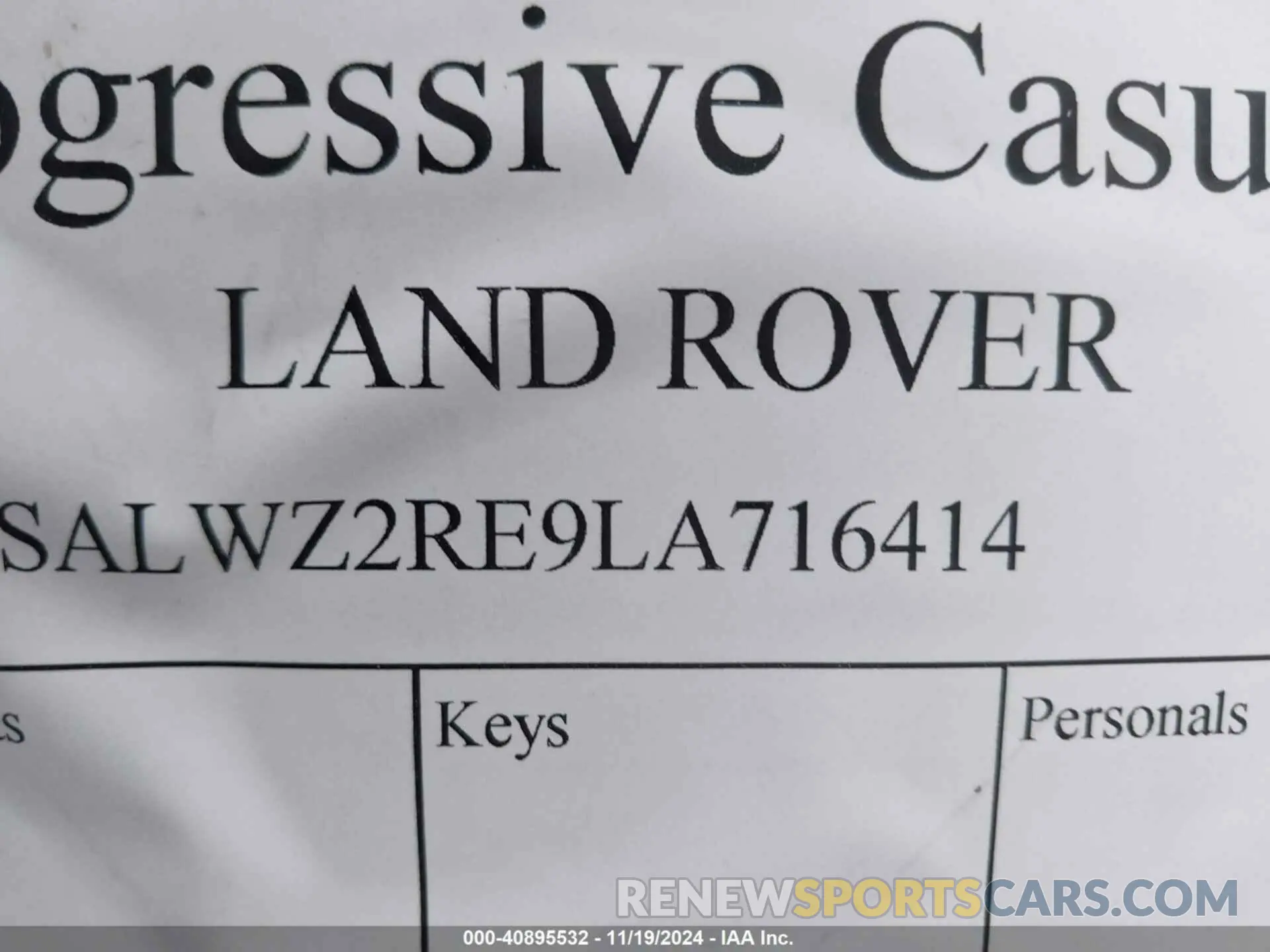 9 Photograph of a damaged car SALWZ2RE9LA716414 LAND ROVER RANGE ROVER SPORT 2020