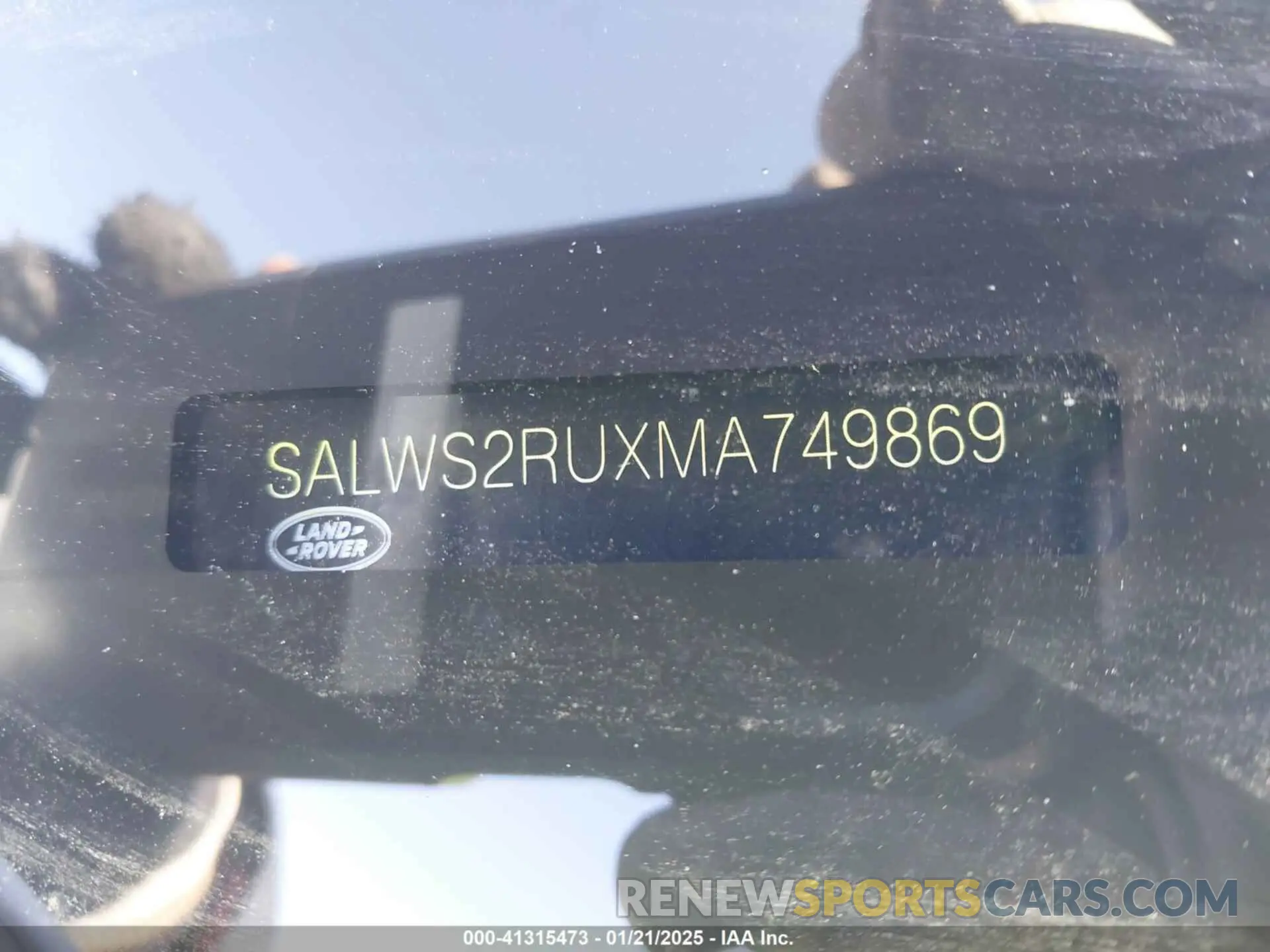 9 Photograph of a damaged car SALWS2RUXMA749869 LAND ROVER RANGE ROVER SPORT 2021