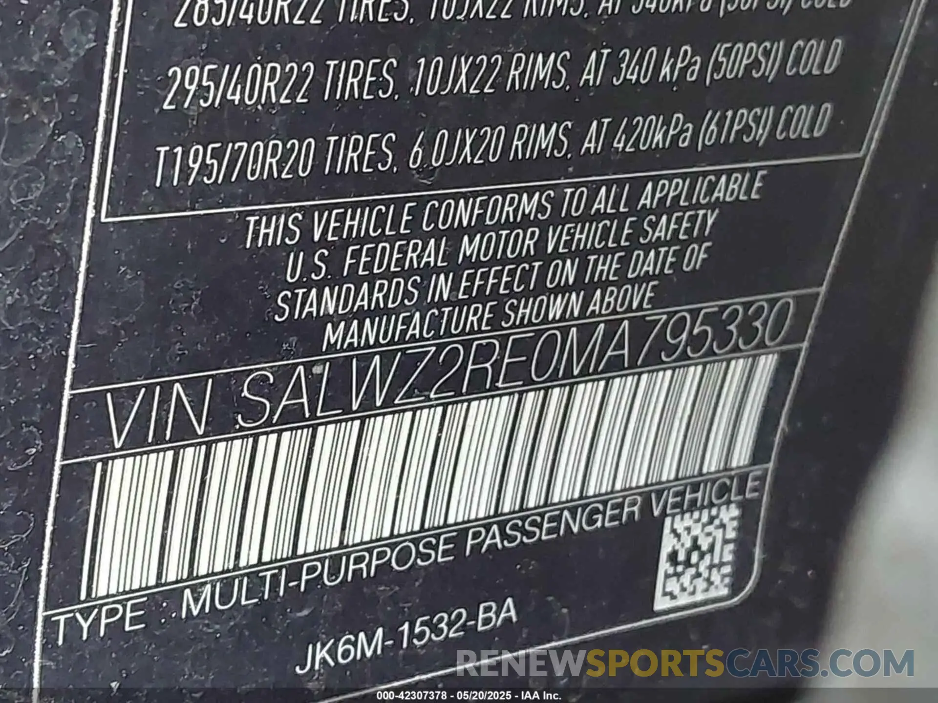 9 Photograph of a damaged car SALWZ2RE0MA795330 LAND ROVER RANGE ROVER SPORT 2021