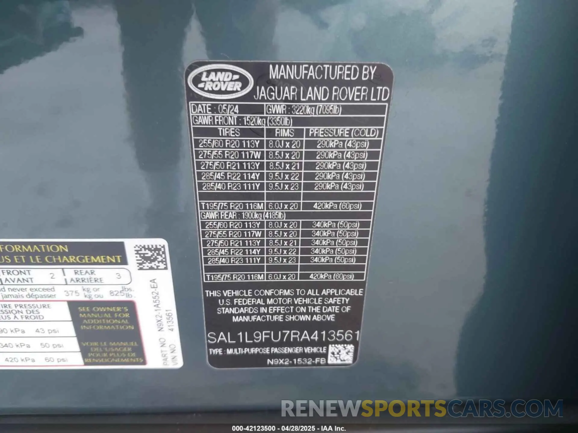 9 Photograph of a damaged car SAL1L9FU7RA413561 LAND ROVER RANGE ROVER SPORT 2024