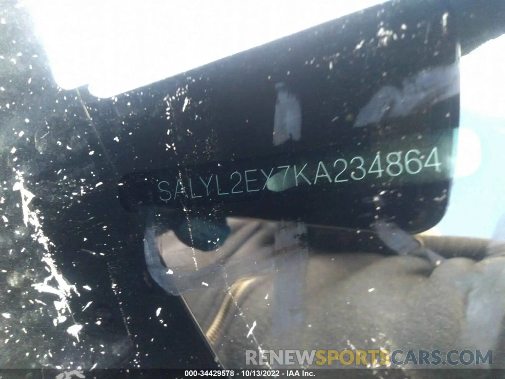 9 Photograph of a damaged car SALYL2EX7KA234864 LAND ROVER RANGE ROVER VELAR 2019