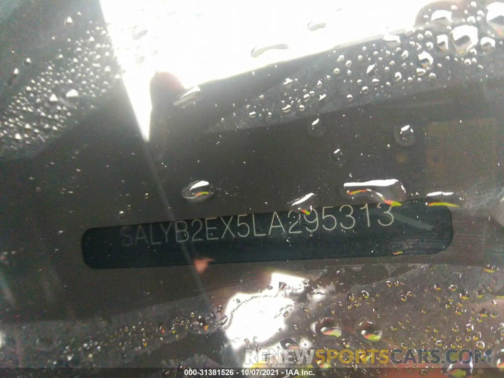 9 Photograph of a damaged car SALYB2EX5LA295313 LAND ROVER RANGE ROVER VELAR 2020