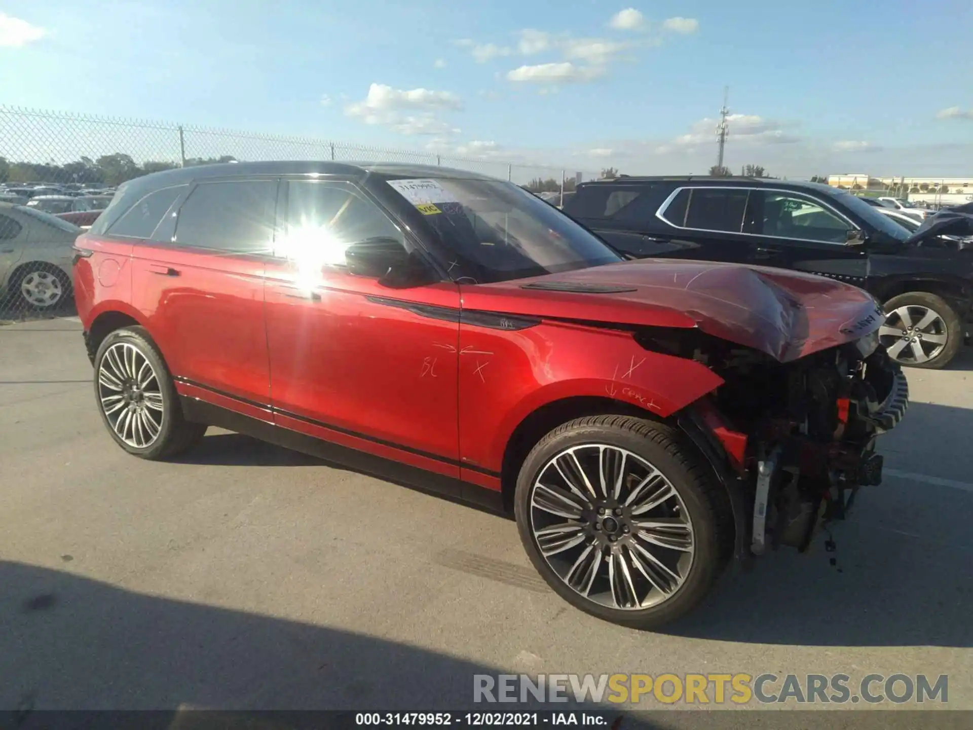 1 Photograph of a damaged car SALYK2EX5LA243518 LAND ROVER RANGE ROVER VELAR 2020