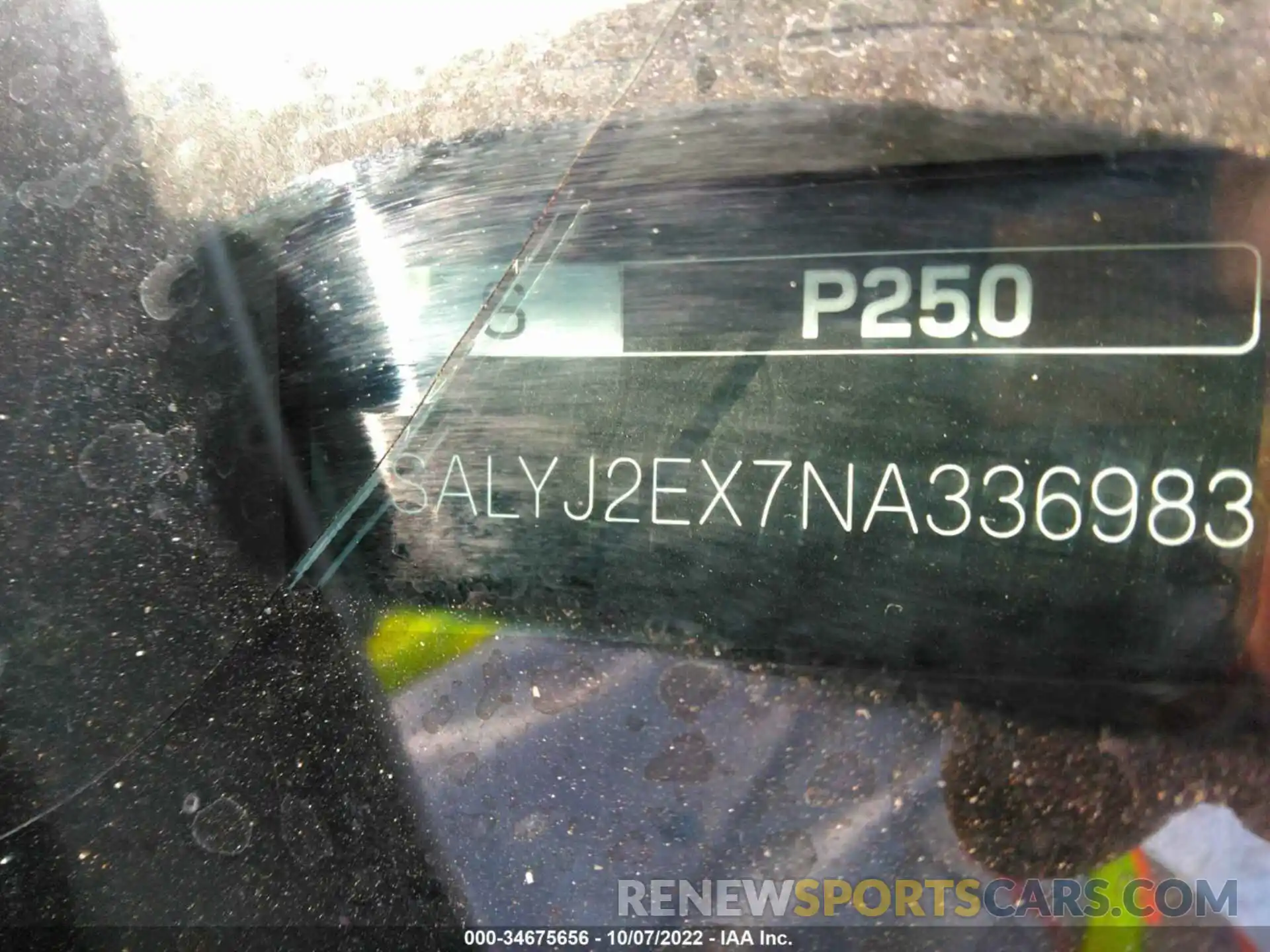 9 Photograph of a damaged car SALYJ2EX7NA336983 LAND ROVER RANGE ROVER VELAR 2022