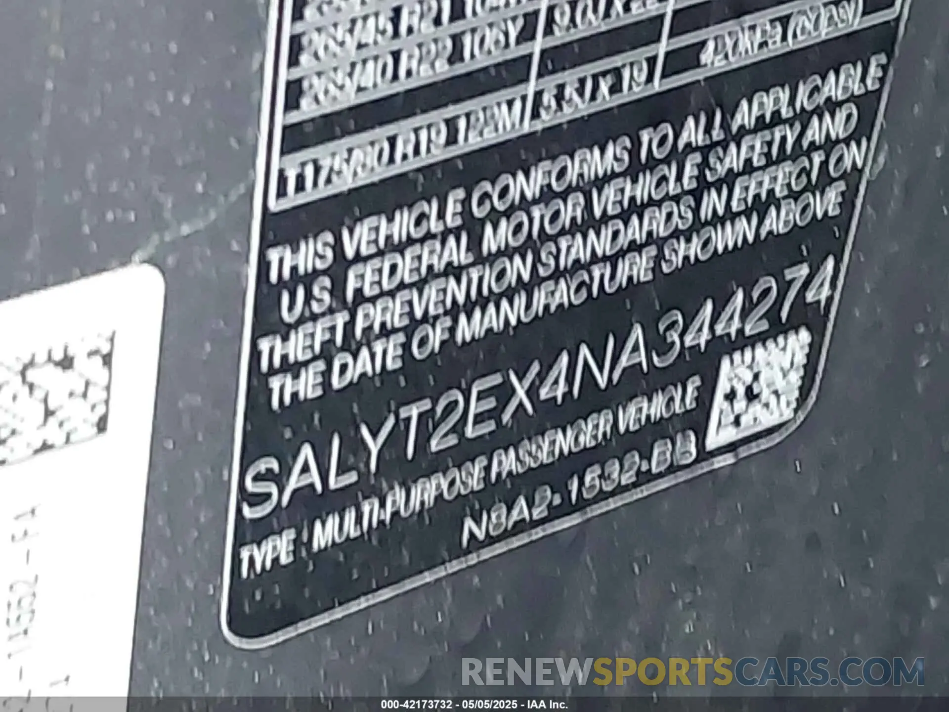 9 Photograph of a damaged car SALYT2EX4NA344274 LAND ROVER RANGE ROVER VELAR 2022