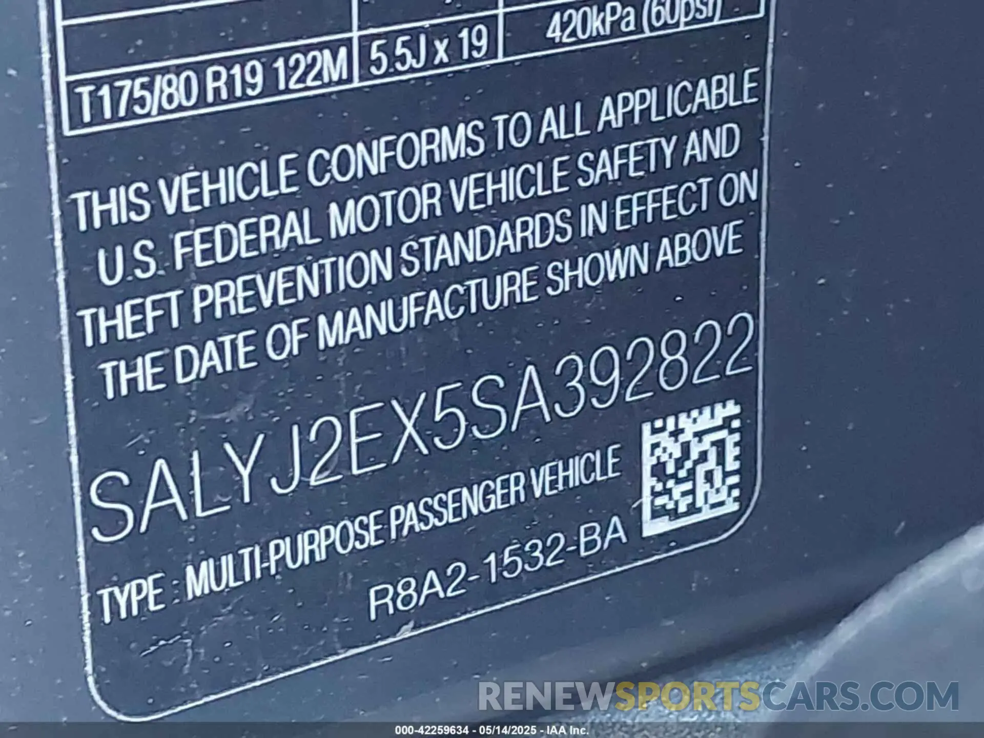 9 Photograph of a damaged car SALYJ2EX5SA392822 LAND ROVER RANGE ROVER VELAR 2025