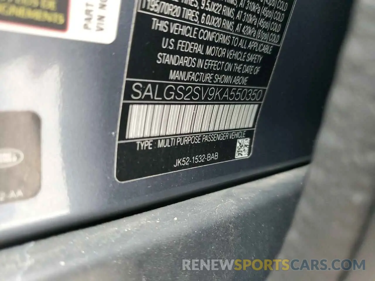 13 Photograph of a damaged car SALGS2SV9KA550350 LAND ROVER RANGEROVER 2019