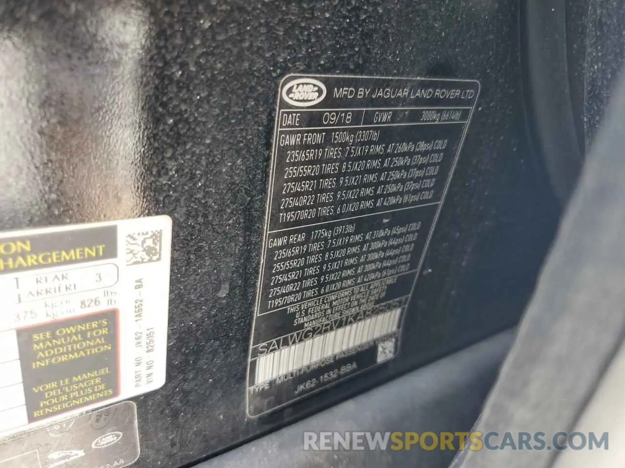 14 Photograph of a damaged car SALWG2RV1KA825051 LAND ROVER RANGEROVER 2019