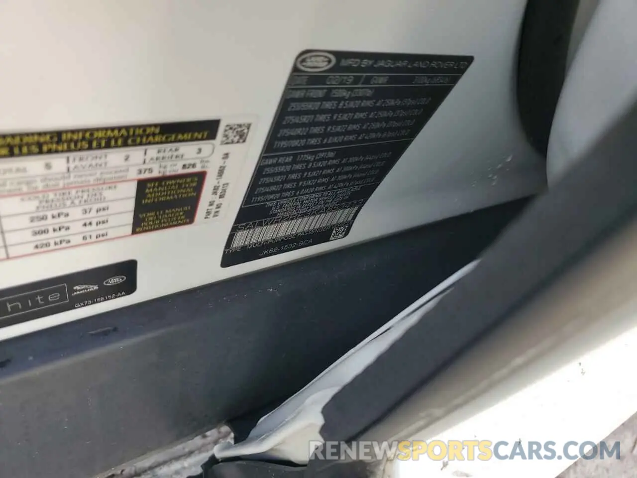 14 Photograph of a damaged car SALWR2RE3KA853413 LAND ROVER RANGEROVER 2019
