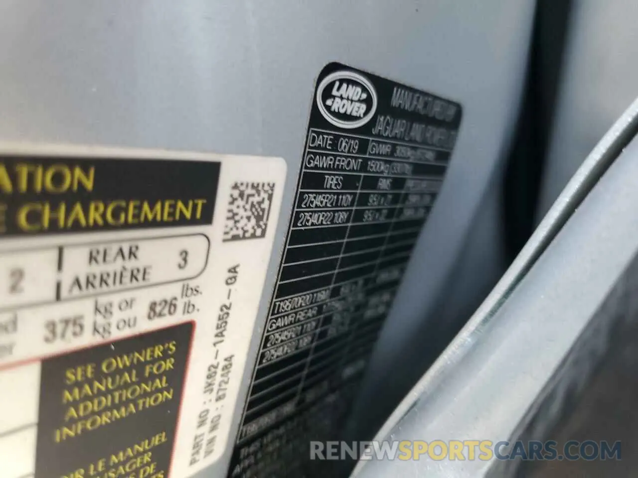 13 Photograph of a damaged car SALWS2SU3KA872484 LAND ROVER RANGEROVER 2019