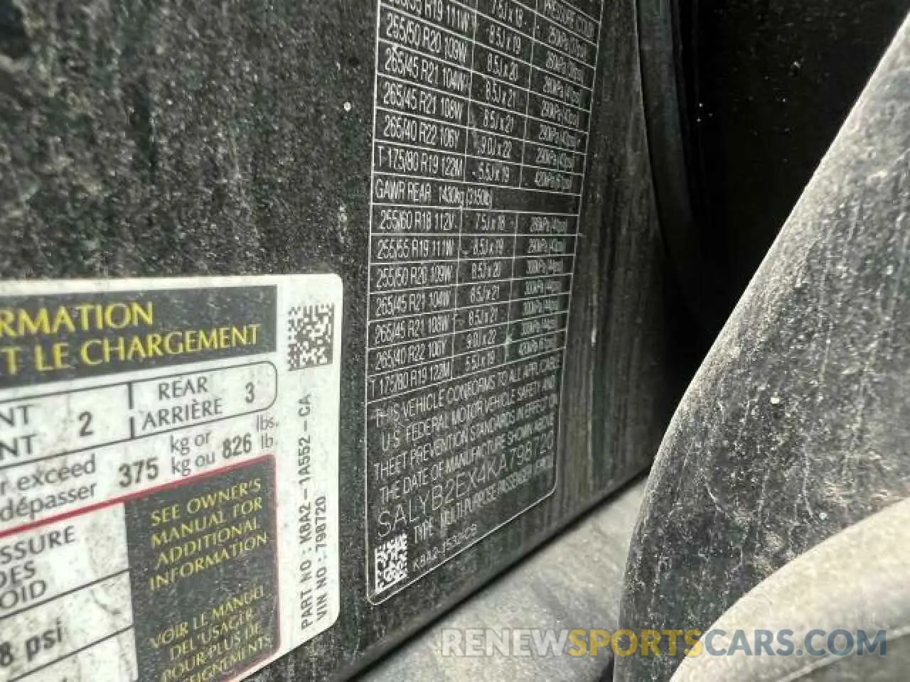 10 Photograph of a damaged car SALYB2EX4KA798720 LAND ROVER RANGEROVER 2019