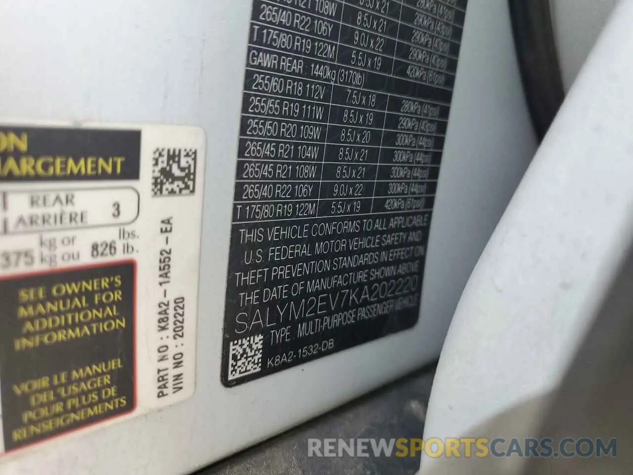 13 Photograph of a damaged car SALYM2EV7KA202220 LAND ROVER RANGEROVER 2019