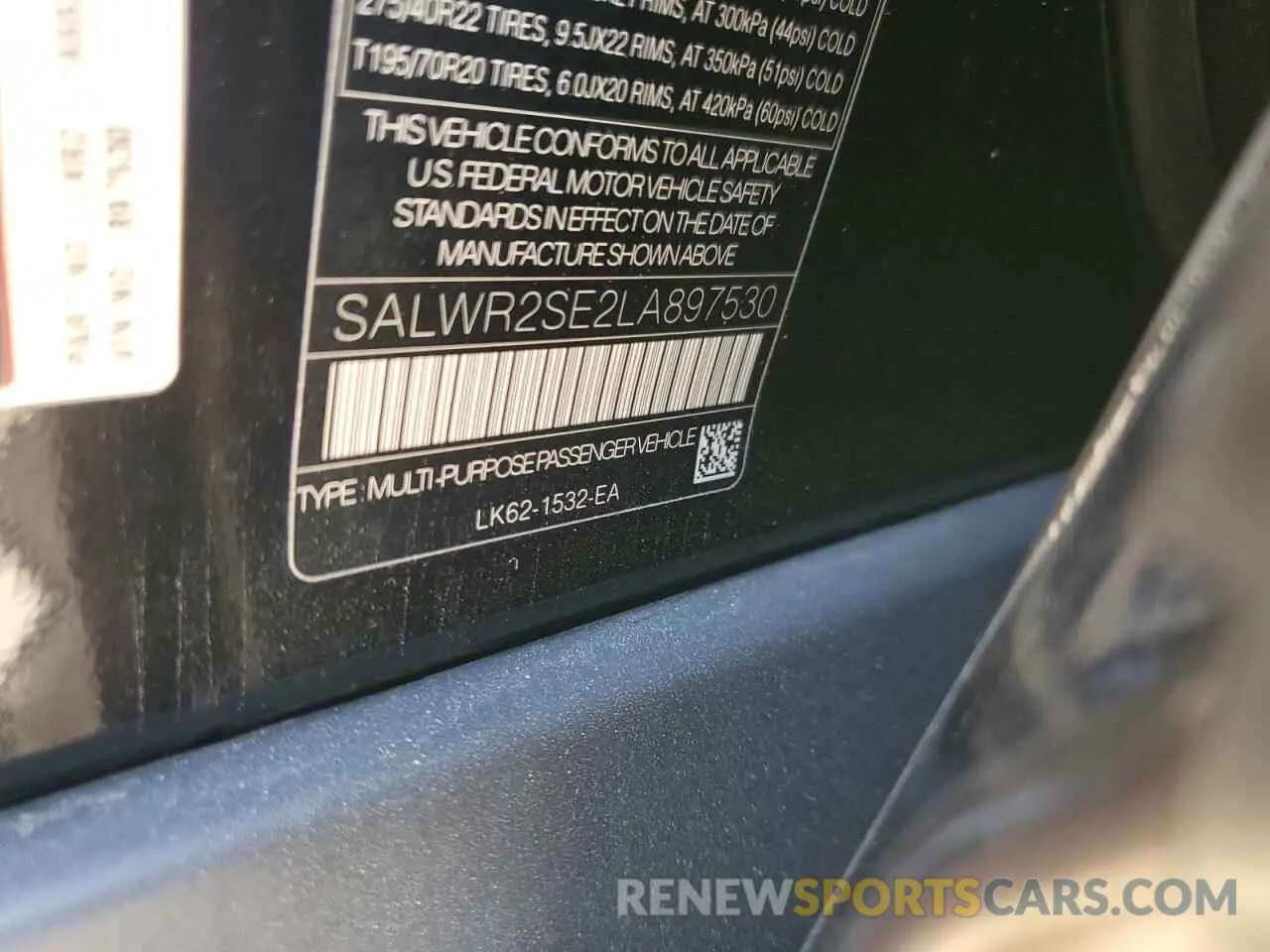 13 Photograph of a damaged car SALWR2SE2LA897530 LAND ROVER RANGEROVER 2020