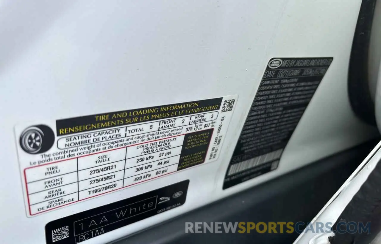 10 Photograph of a damaged car SALWR2SU2MA788672 LAND ROVER RANGEROVER 2021