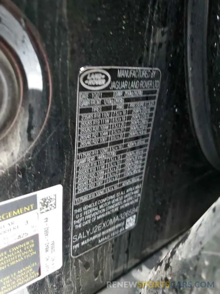 16 Photograph of a damaged car SALYJ2EX0MA326584 LAND ROVER RANGEROVER 2021