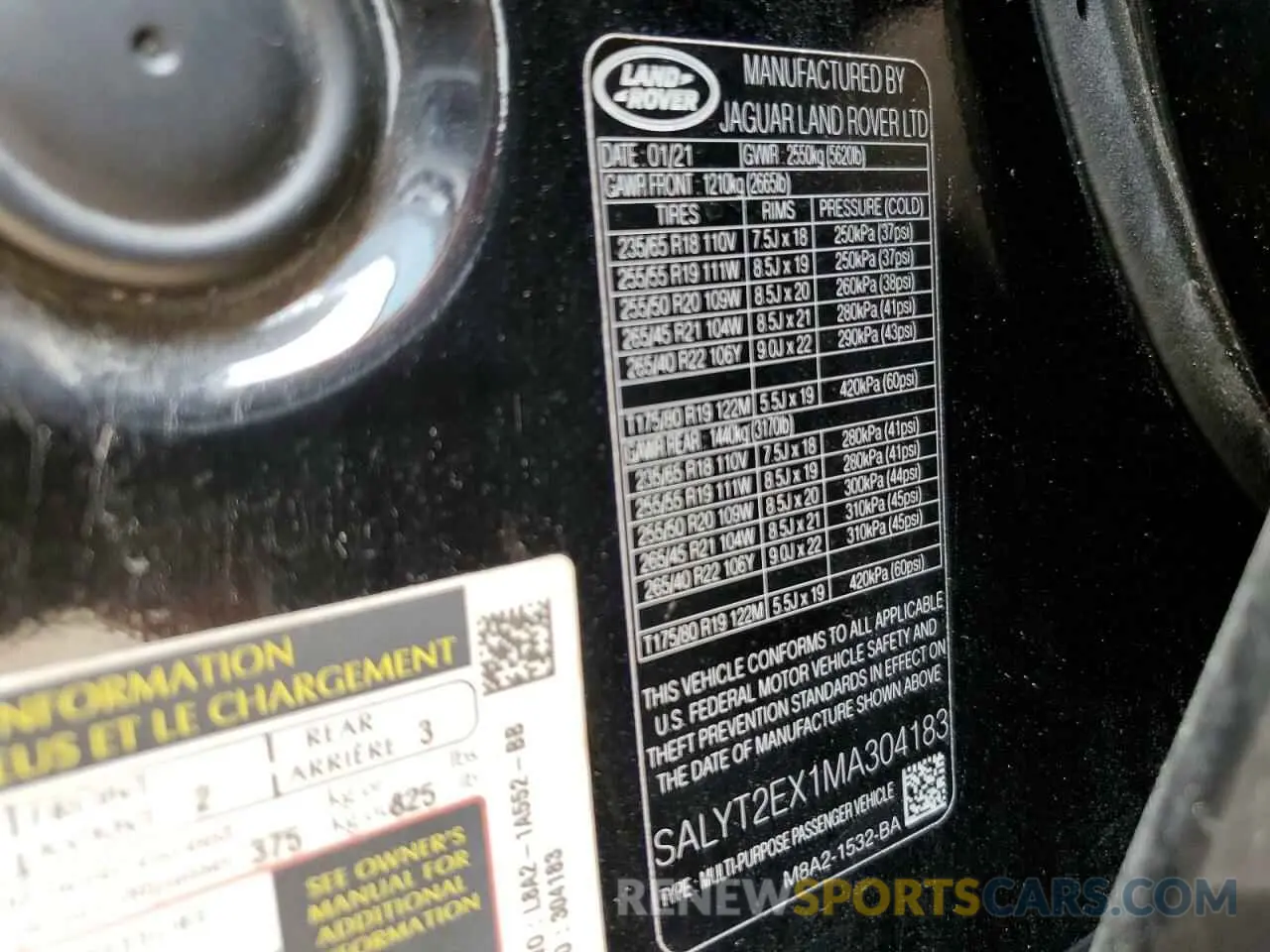 13 Photograph of a damaged car SALYT2EX1MA304183 LAND ROVER RANGEROVER 2021