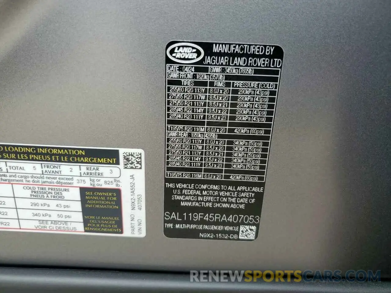 14 Photograph of a damaged car SAL119F45RA407053 LAND ROVER RANGEROVER 2024