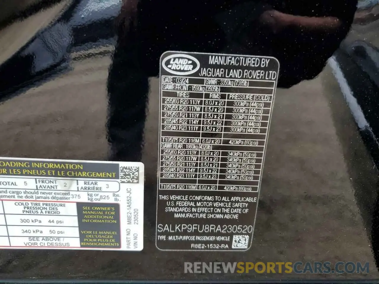 13 Photograph of a damaged car SALKP9FU8RA230520 LAND ROVER RANGEROVER 2024