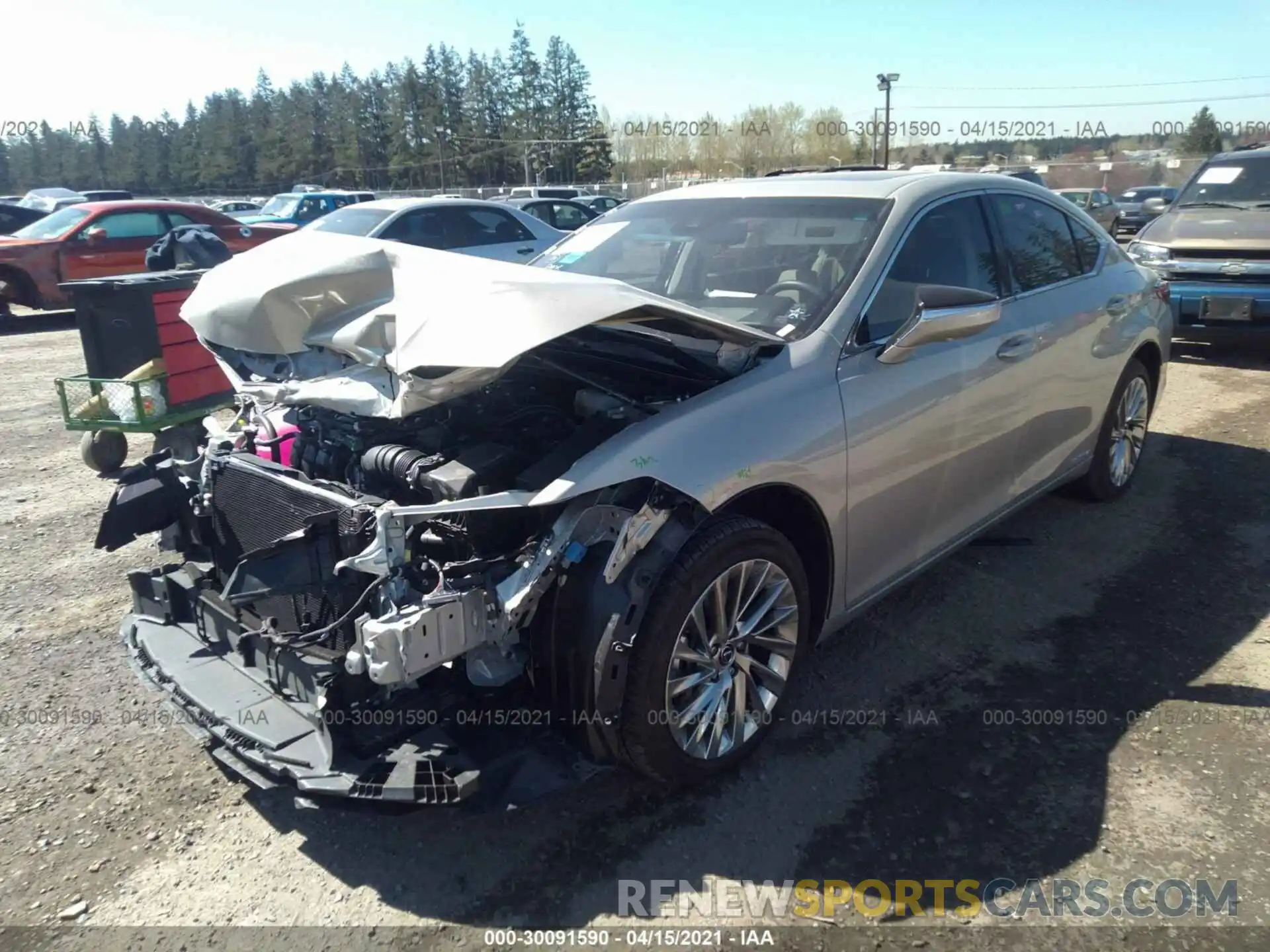 2 Photograph of a damaged car JTHB21B13K2026807 LEXUS ES 2019