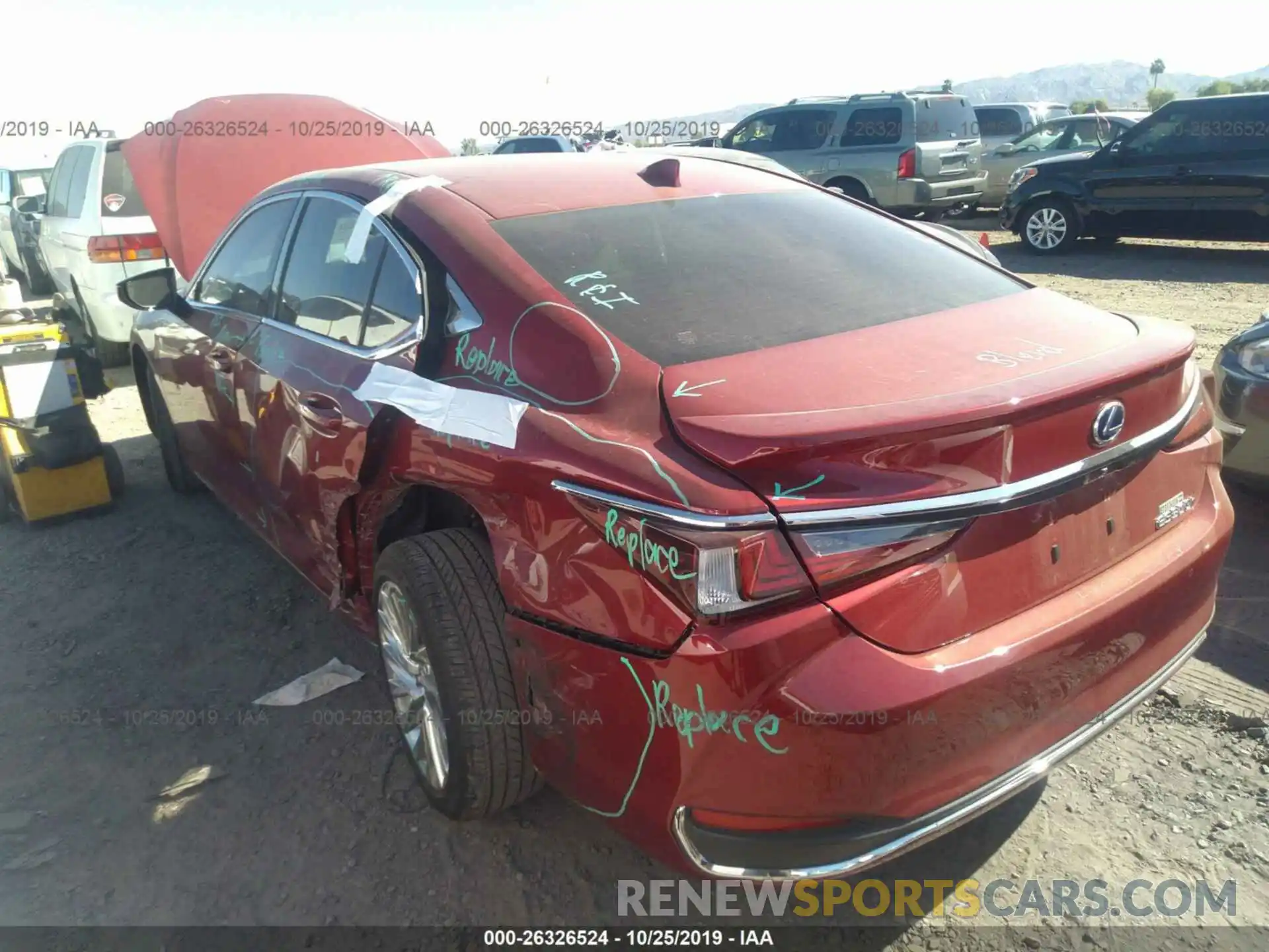 3 Photograph of a damaged car JTHB21B15K2037811 LEXUS ES 2019