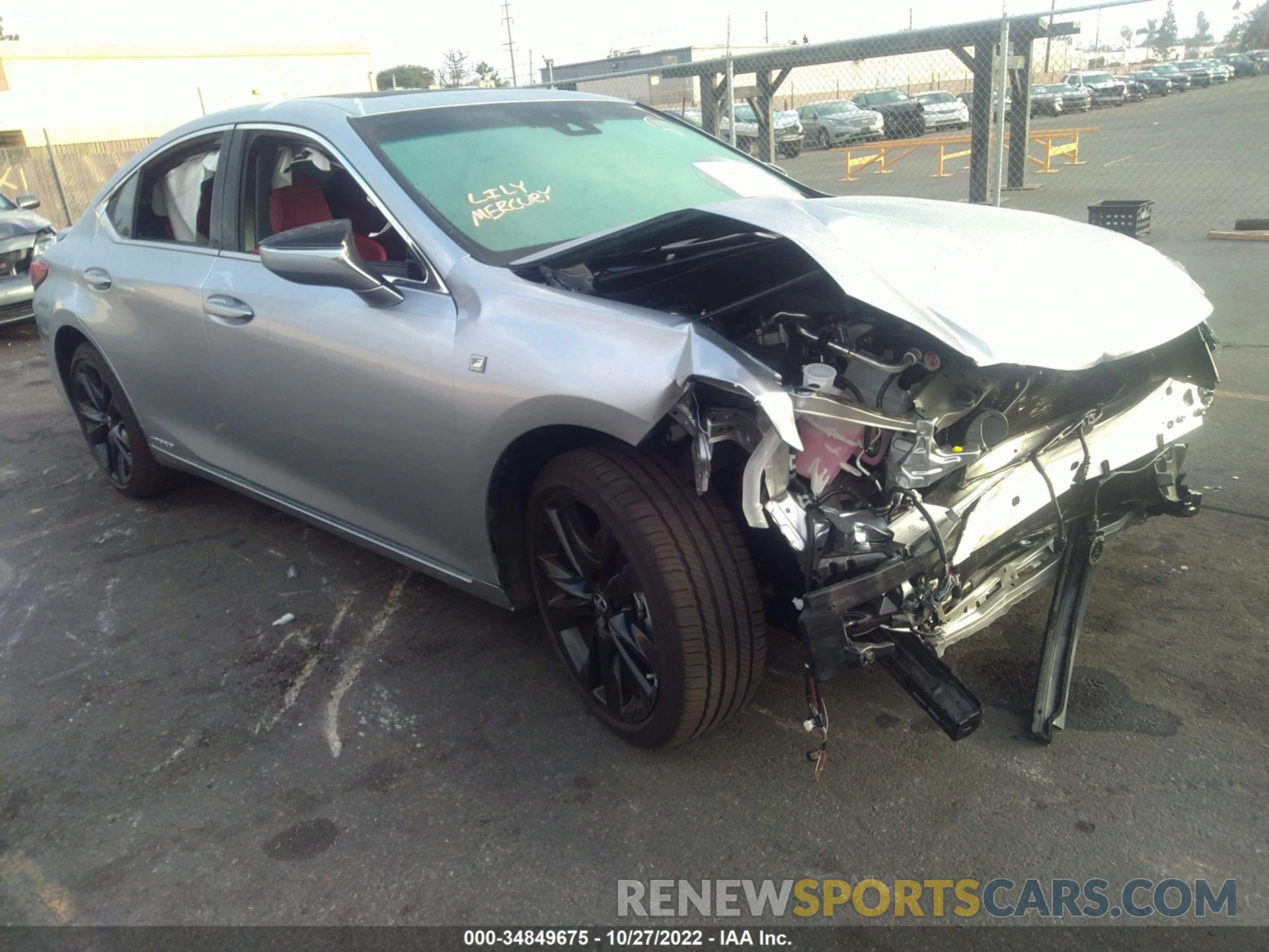 1 Photograph of a damaged car 58AGA1C19NU019849 LEXUS ES 2022