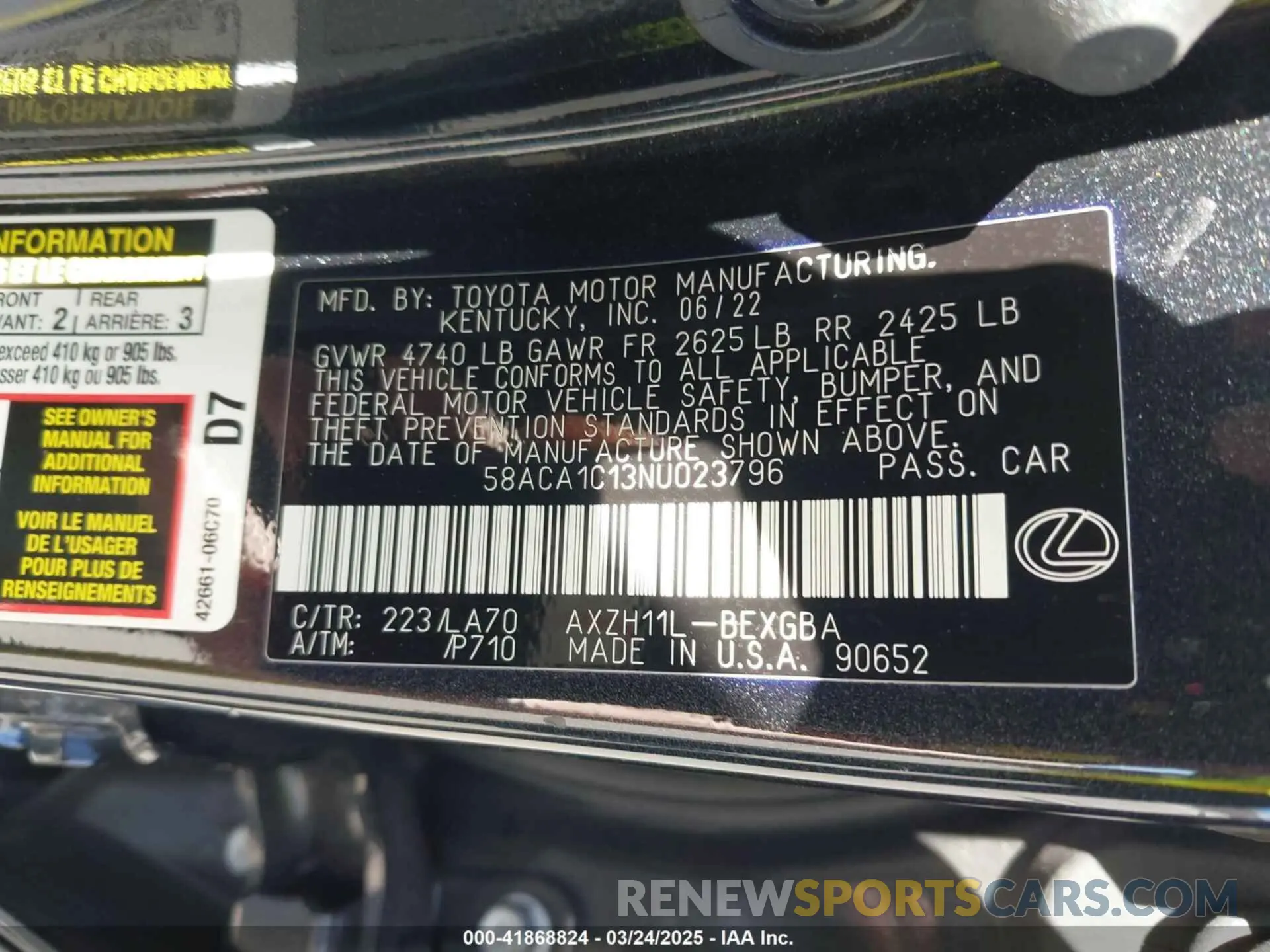 9 Photograph of a damaged car 58ACA1C13NU023796 LEXUS ES 300H 2022