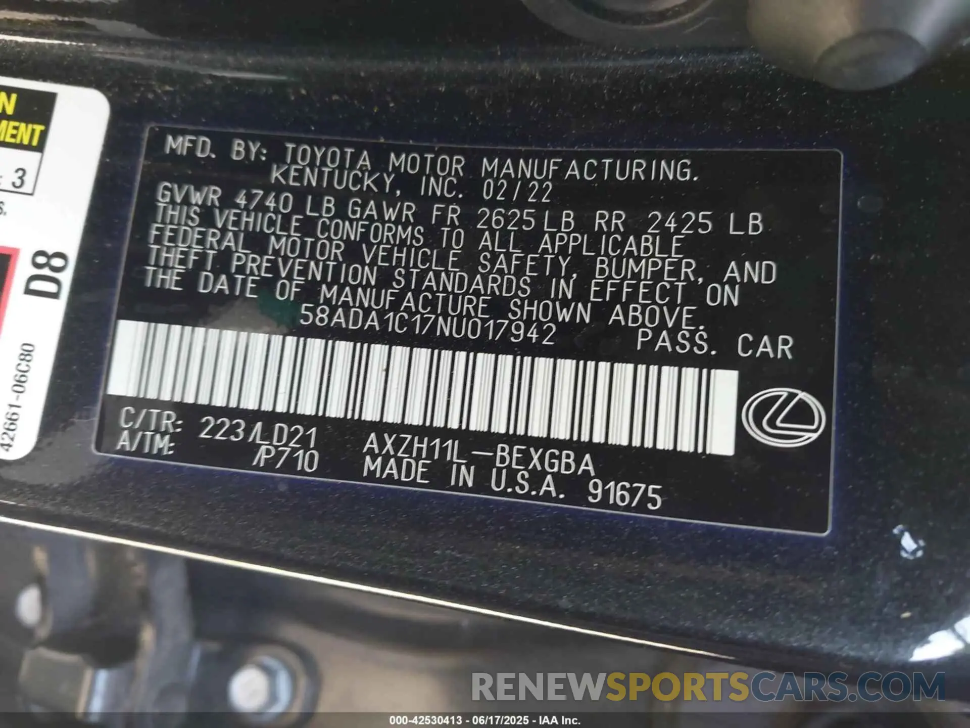 9 Photograph of a damaged car 58ADA1C17NU017942 LEXUS ES 300H 2022