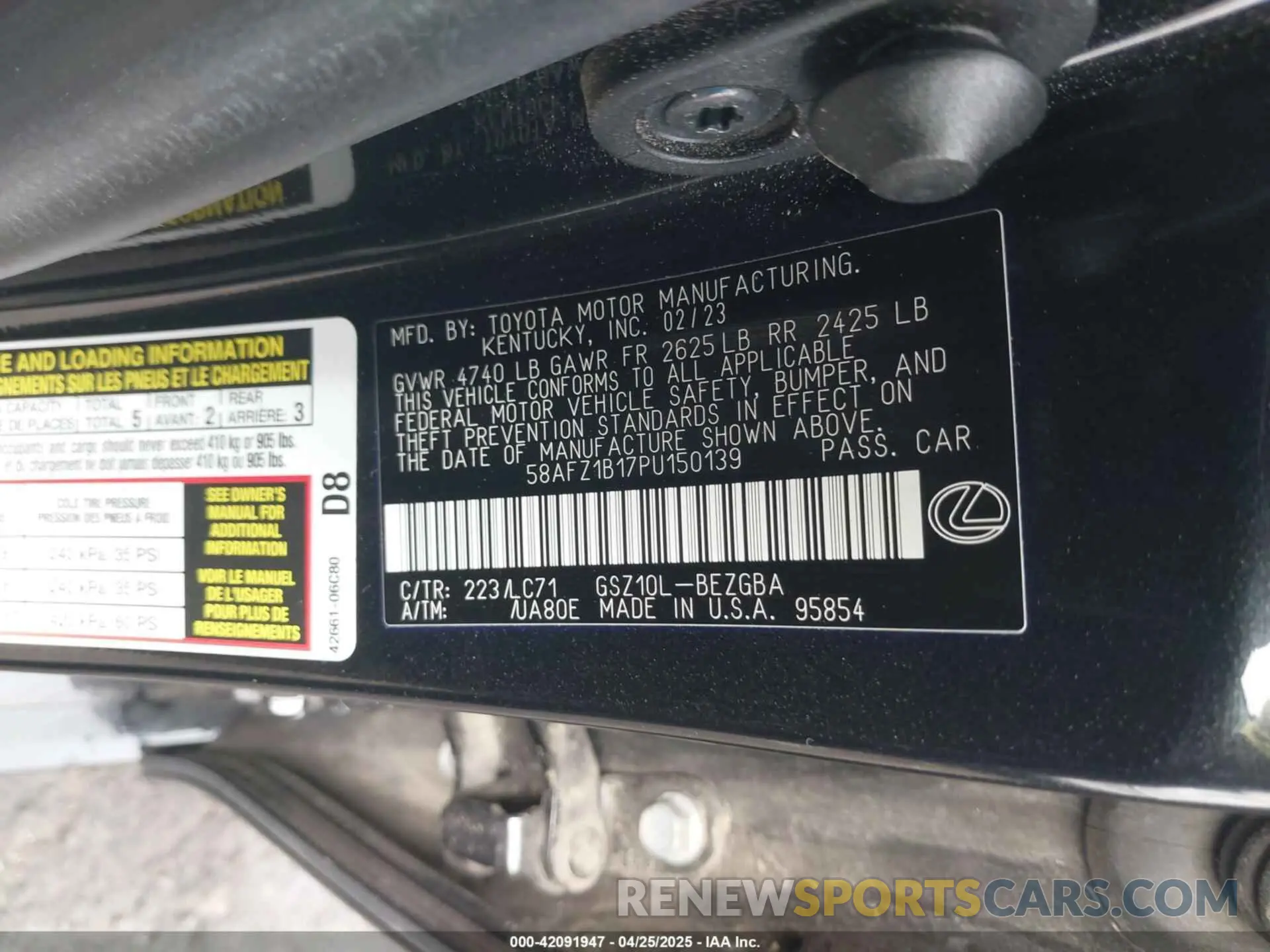 9 Photograph of a damaged car 58AFZ1B17PU150139 LEXUS ES 350 2023