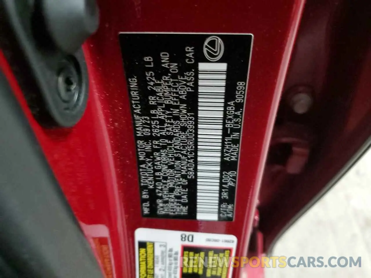 13 Photograph of a damaged car 58ADA1C15RU039931 LEXUS ES300 2024
