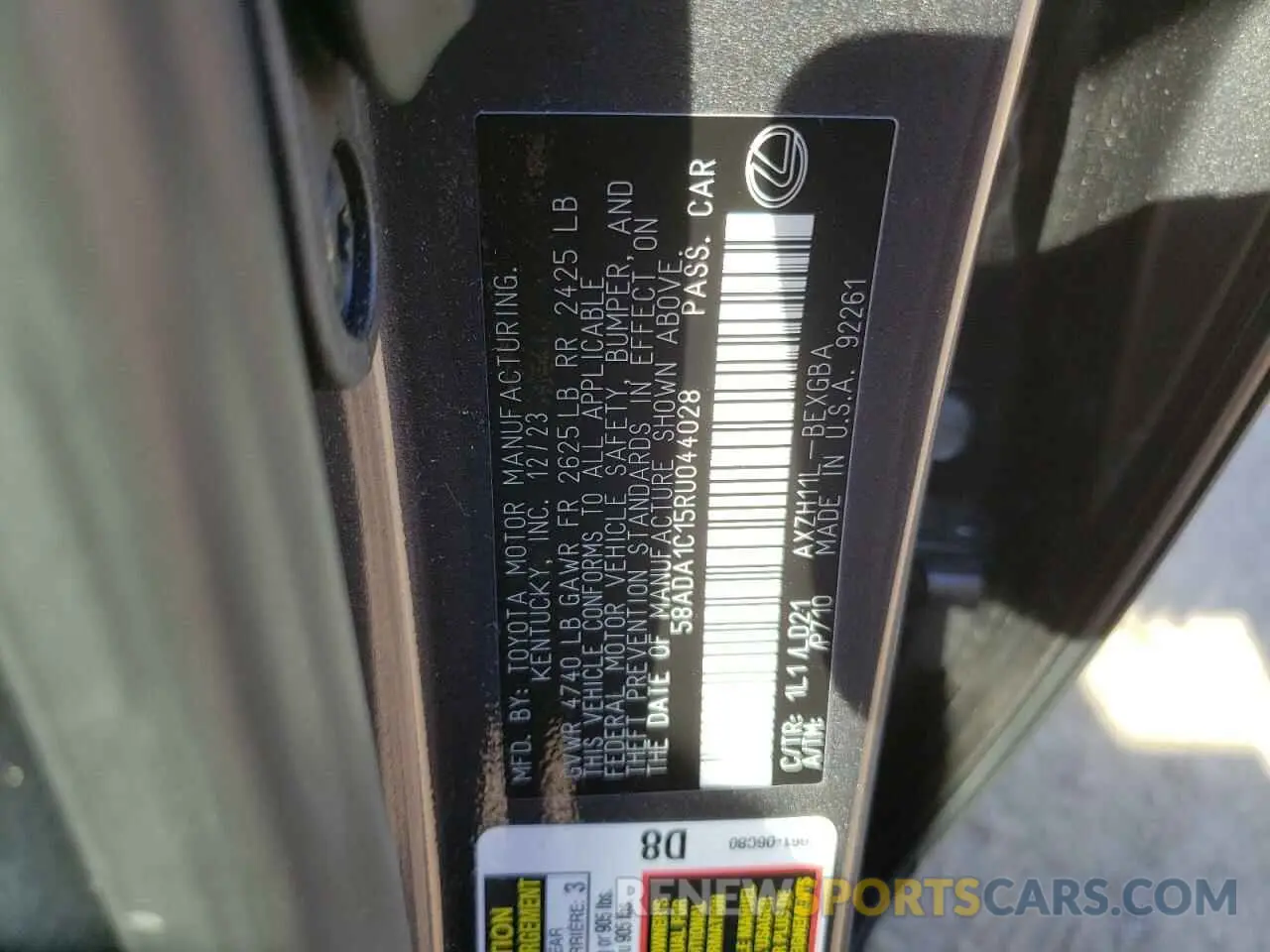 13 Photograph of a damaged car 58ADA1C15RU044028 LEXUS ES300 2024