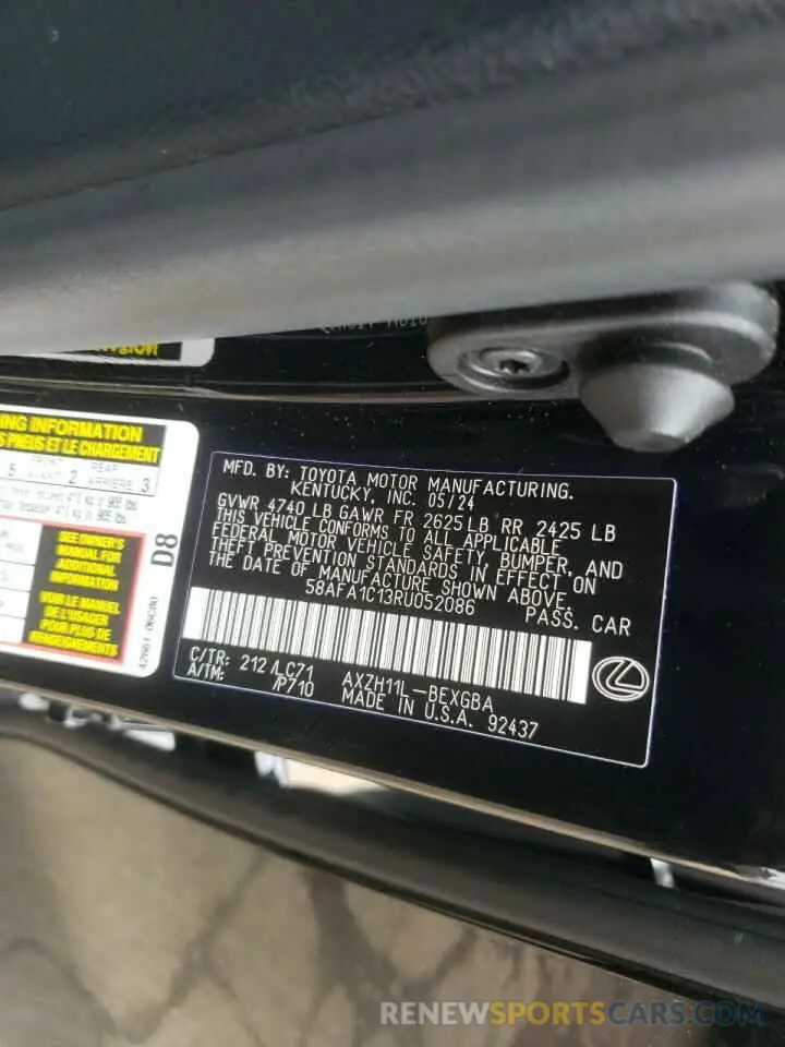 15 Photograph of a damaged car 58AFA1C13RU052086 LEXUS ES300 2024