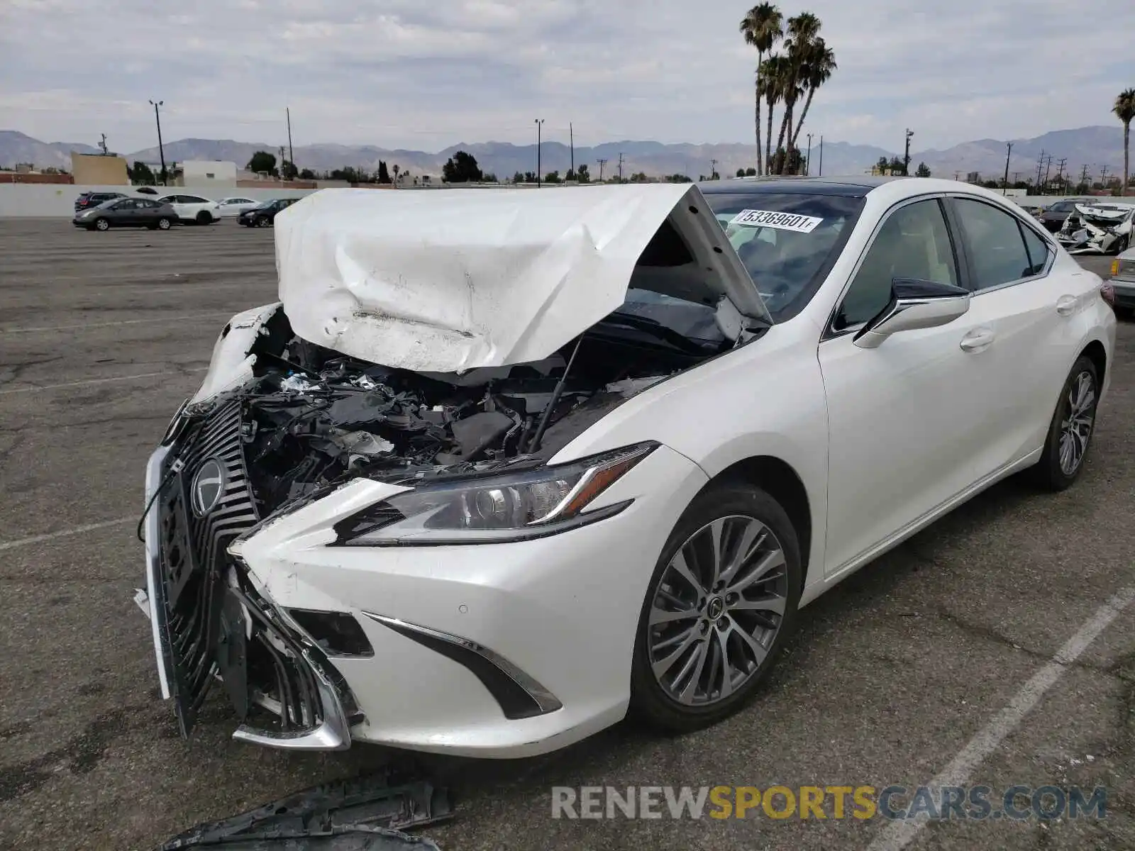 2 Photograph of a damaged car JTHBZ1B19K2003706 LEXUS ES350 2019